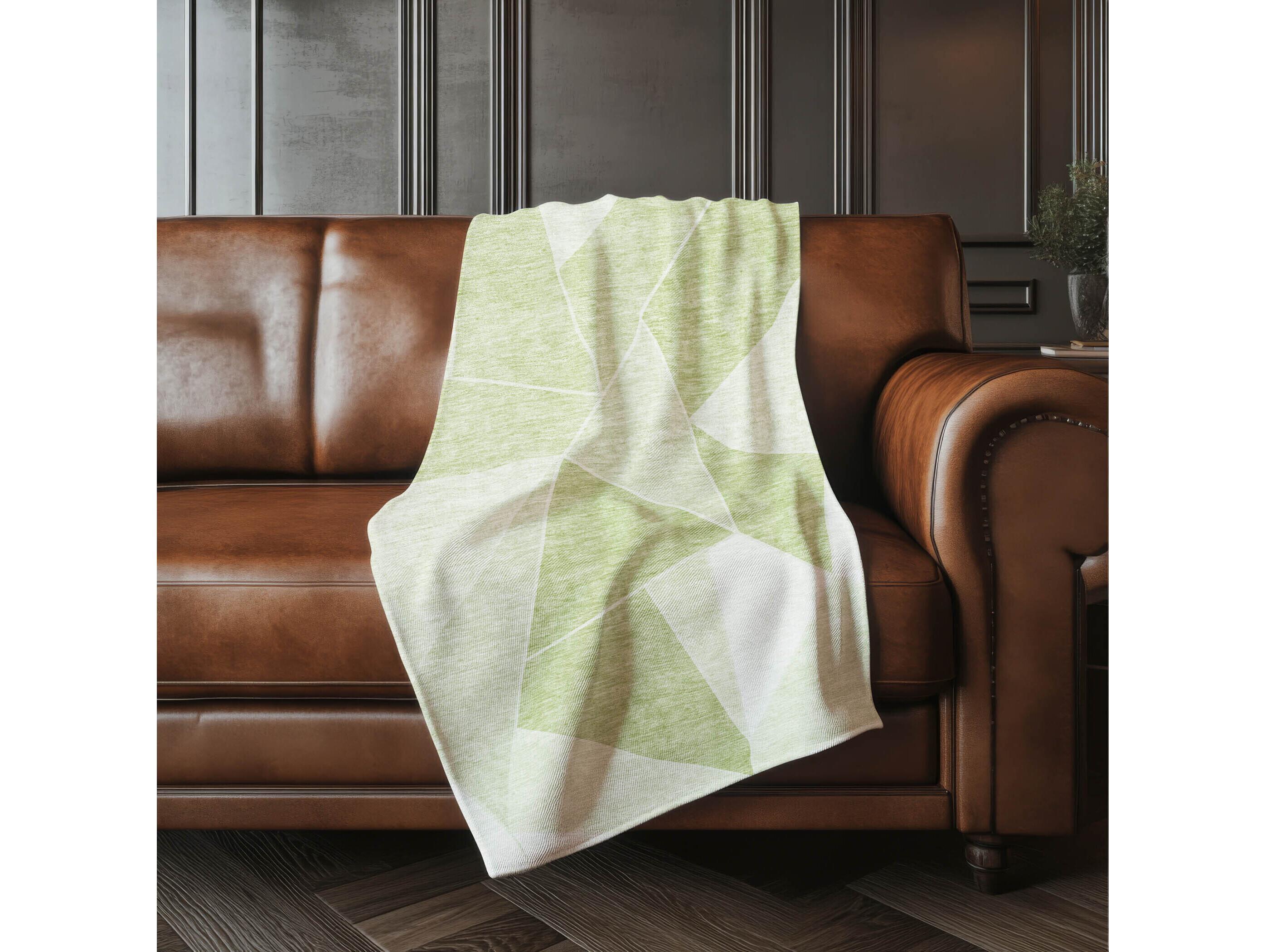 Dalyn Sherpa Green Polyester Throw