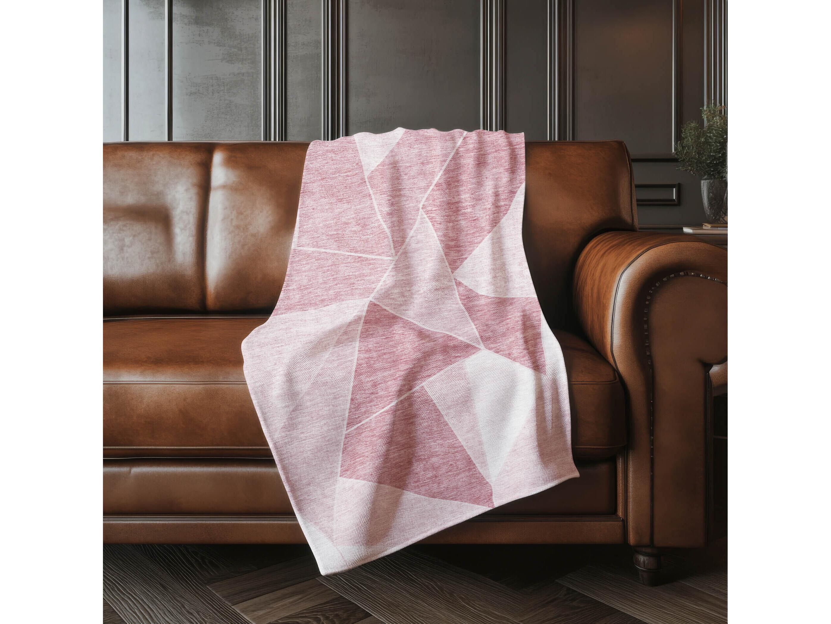 Dalyn Sherpa Pink Polyester Throw