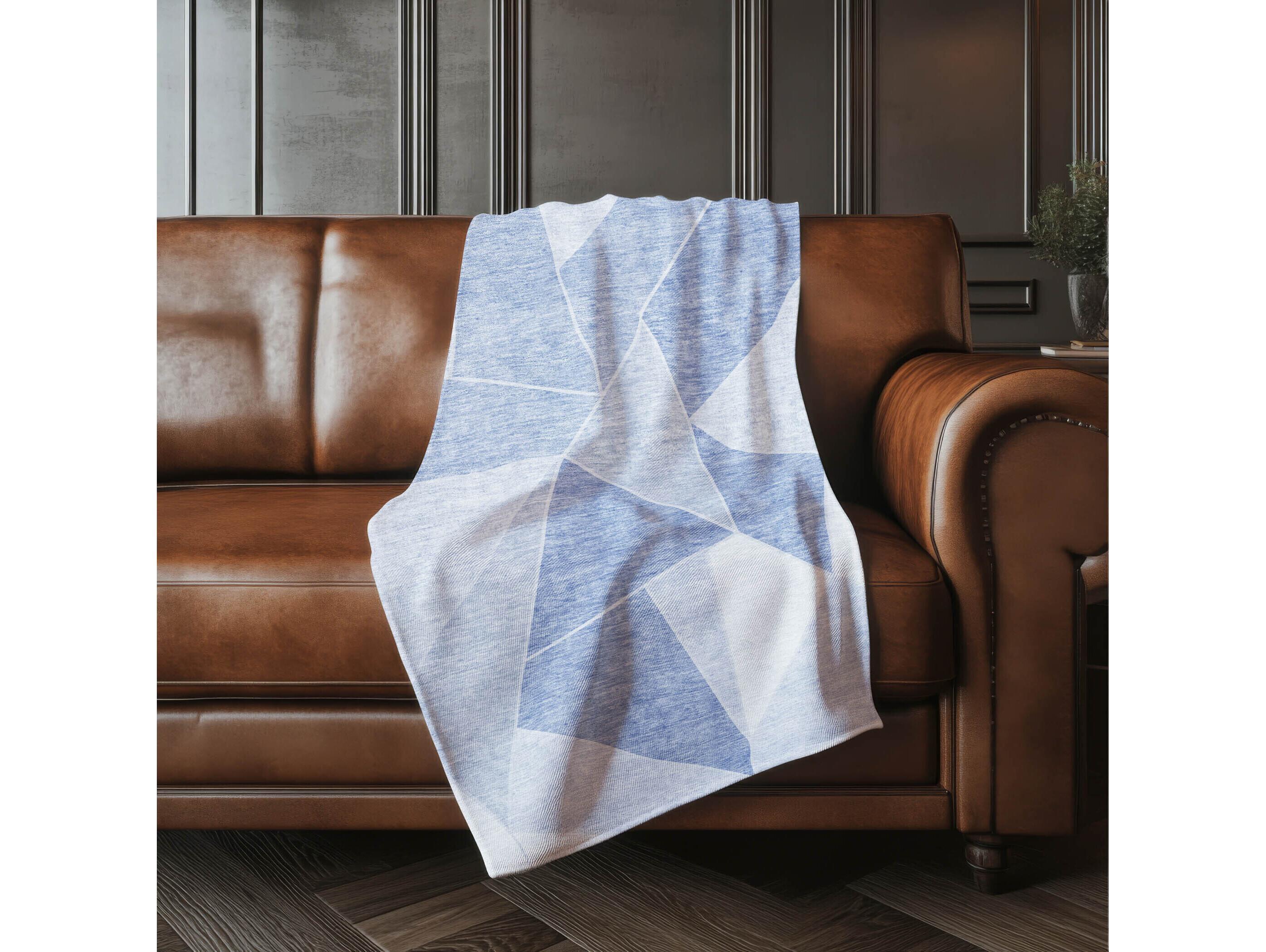 Dalyn Sherpa Blue Polyester Throw