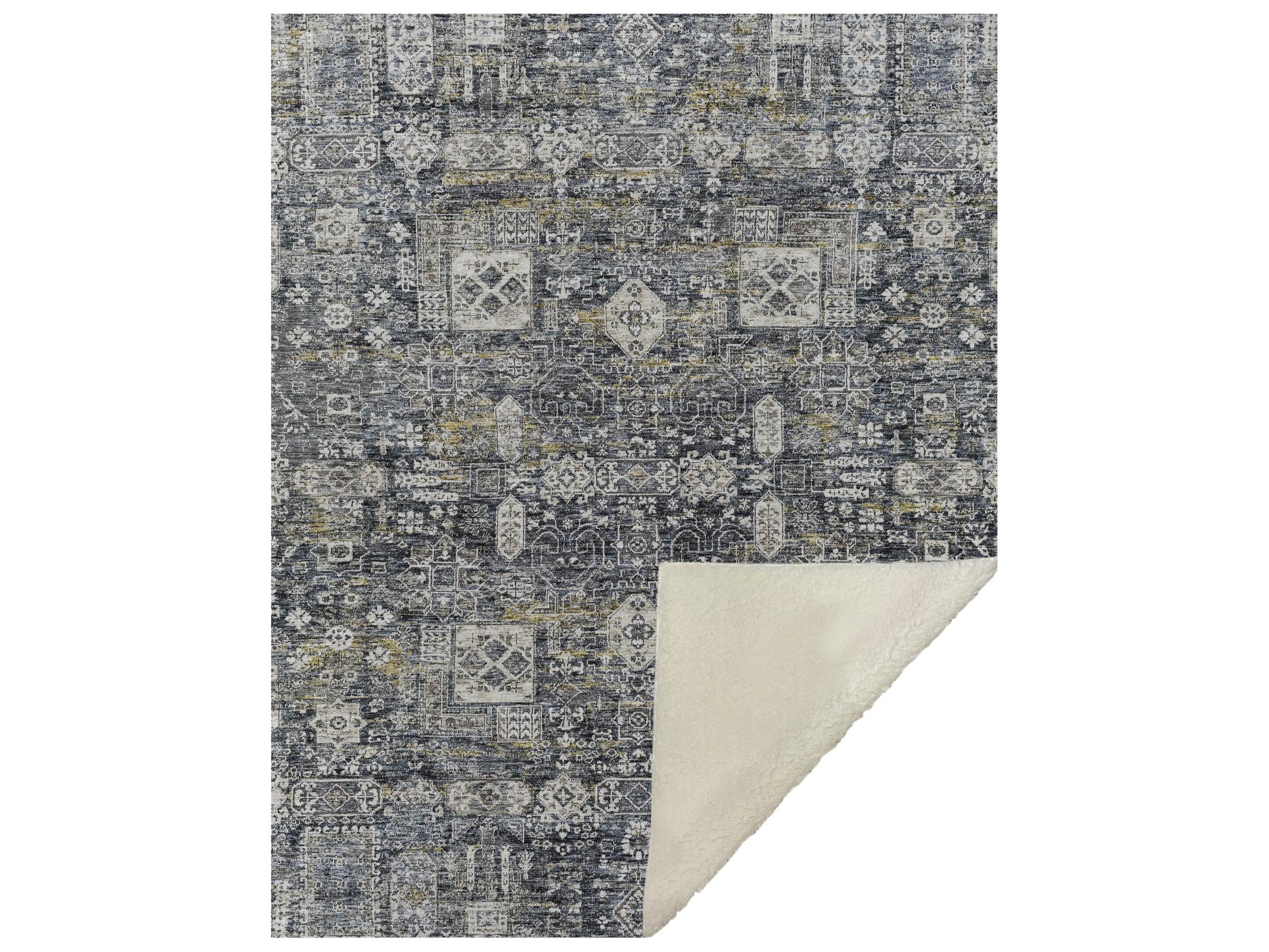 Dalyn Sherpa Gray Polyester Throw
