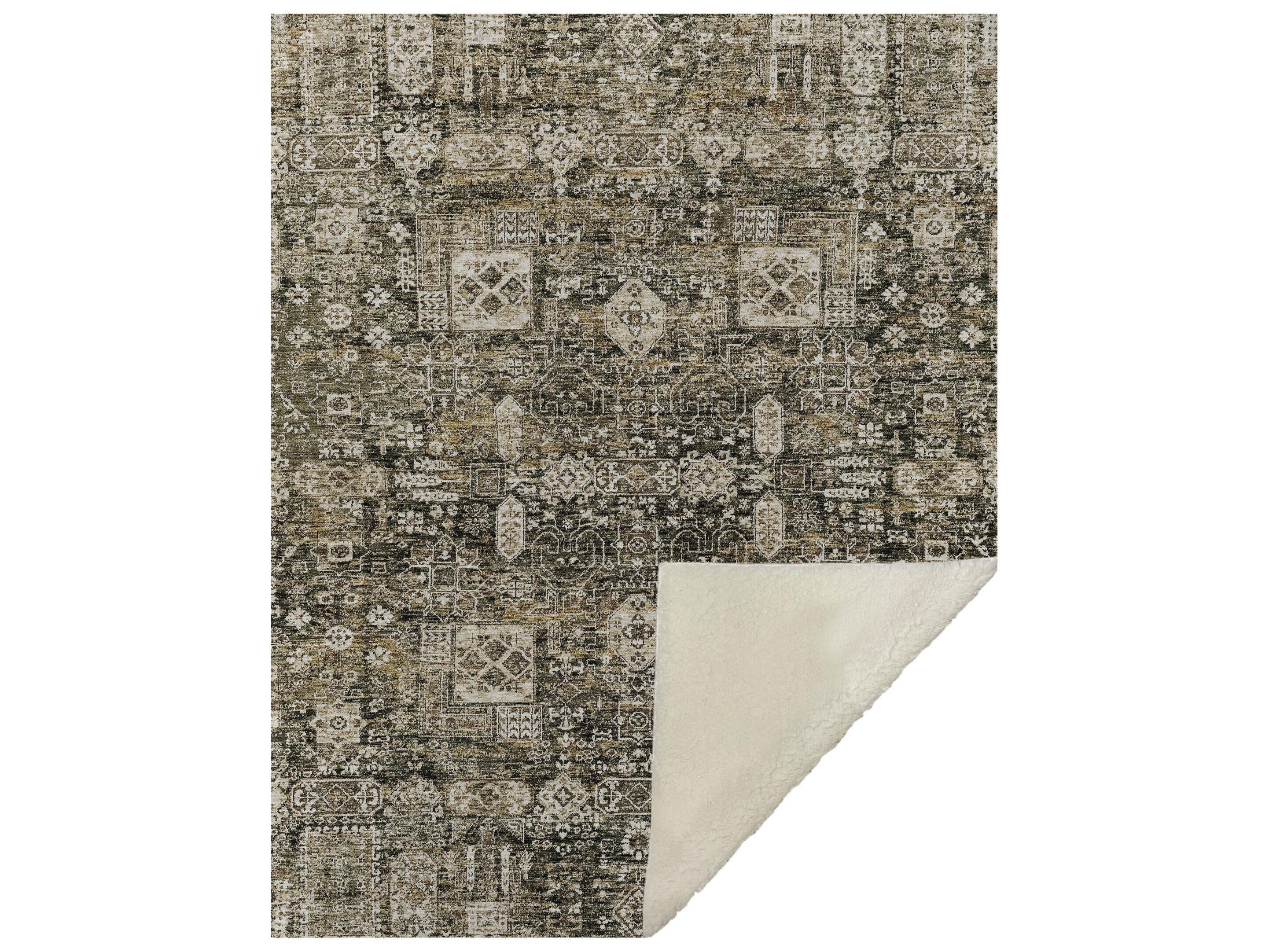 Dalyn Sherpa Brown Polyester Throw