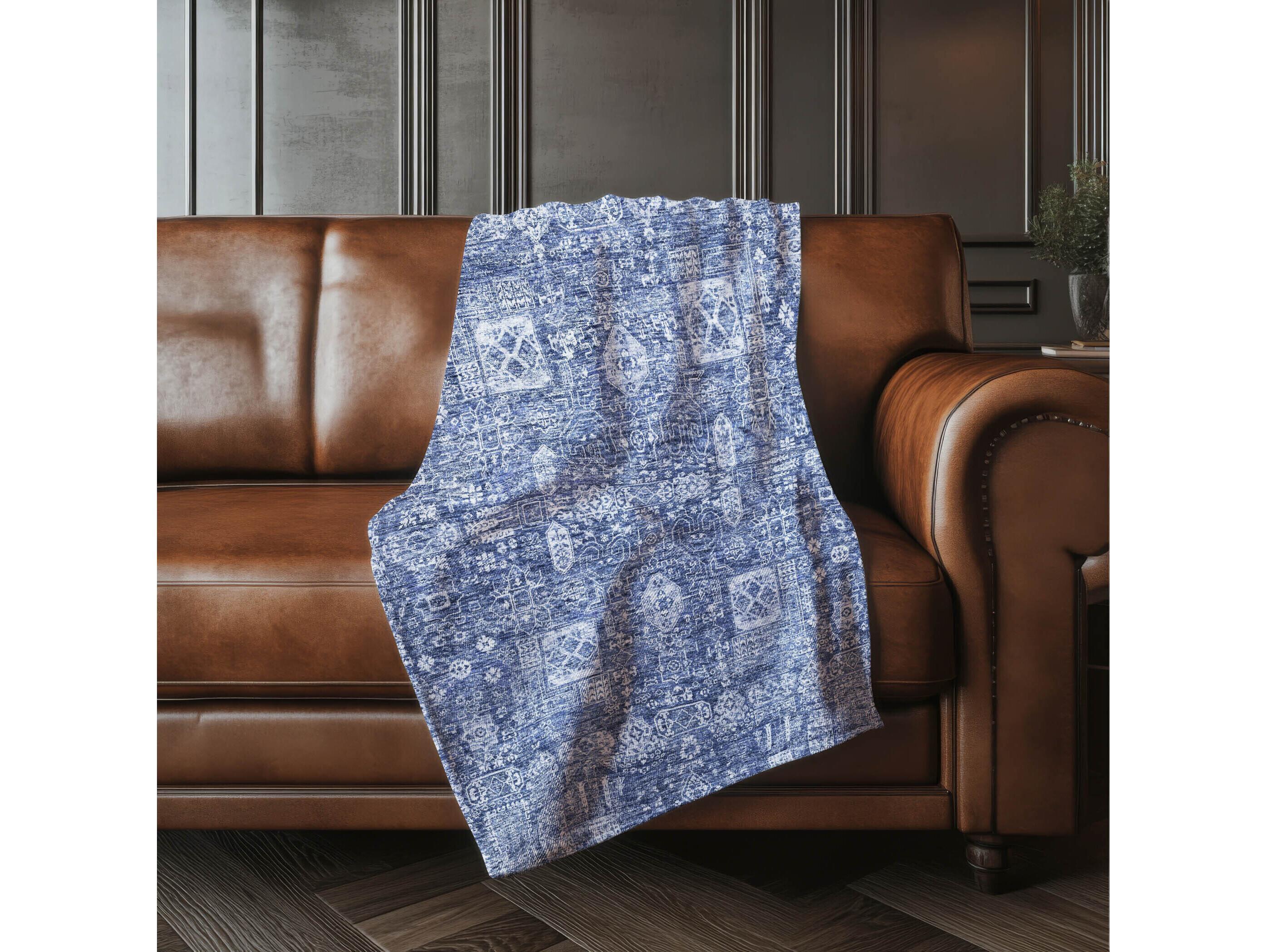 Dalyn Sherpa Blue Polyester Throw