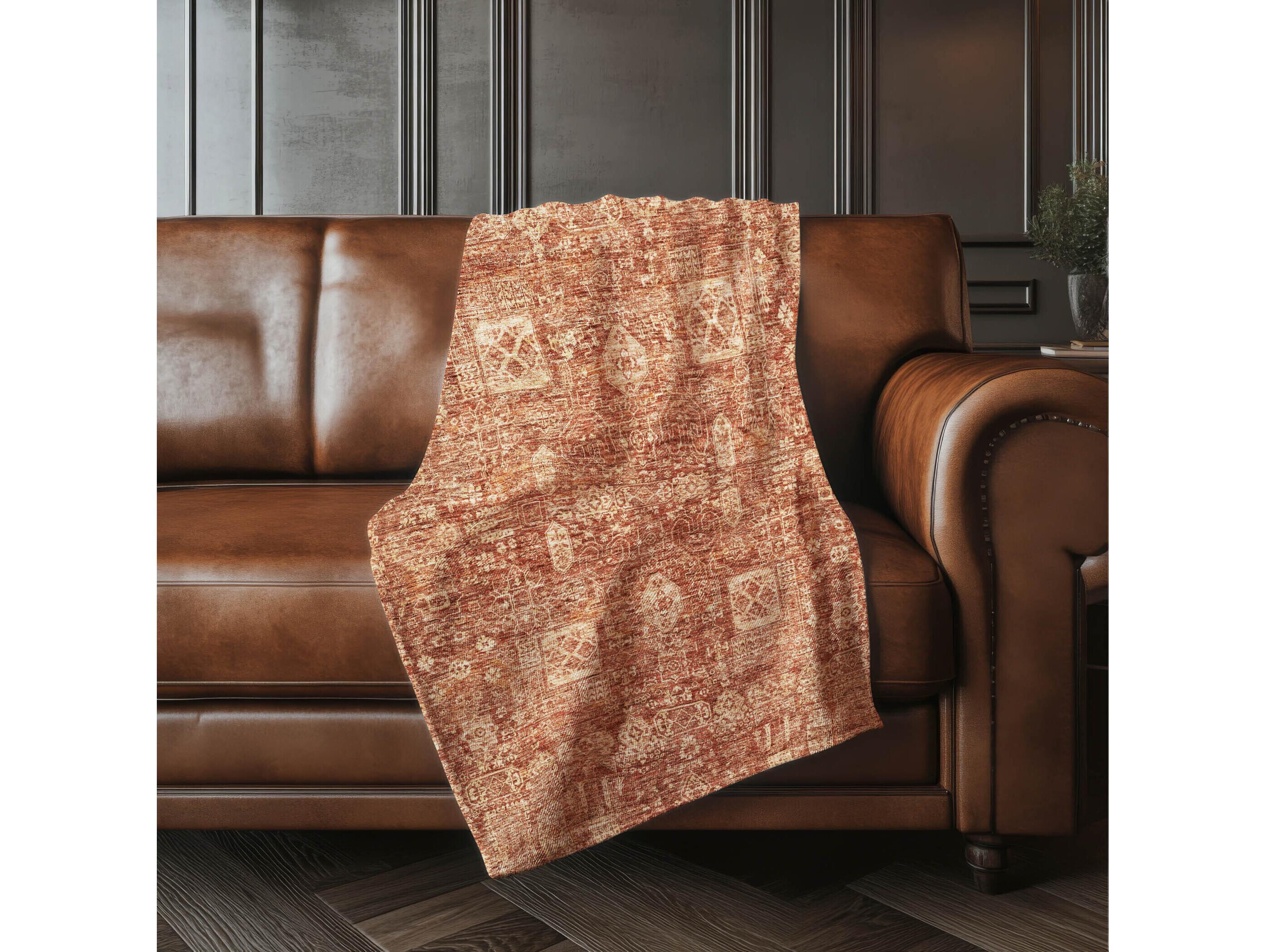 Dalyn Sherpa Orange Polyester Throw
