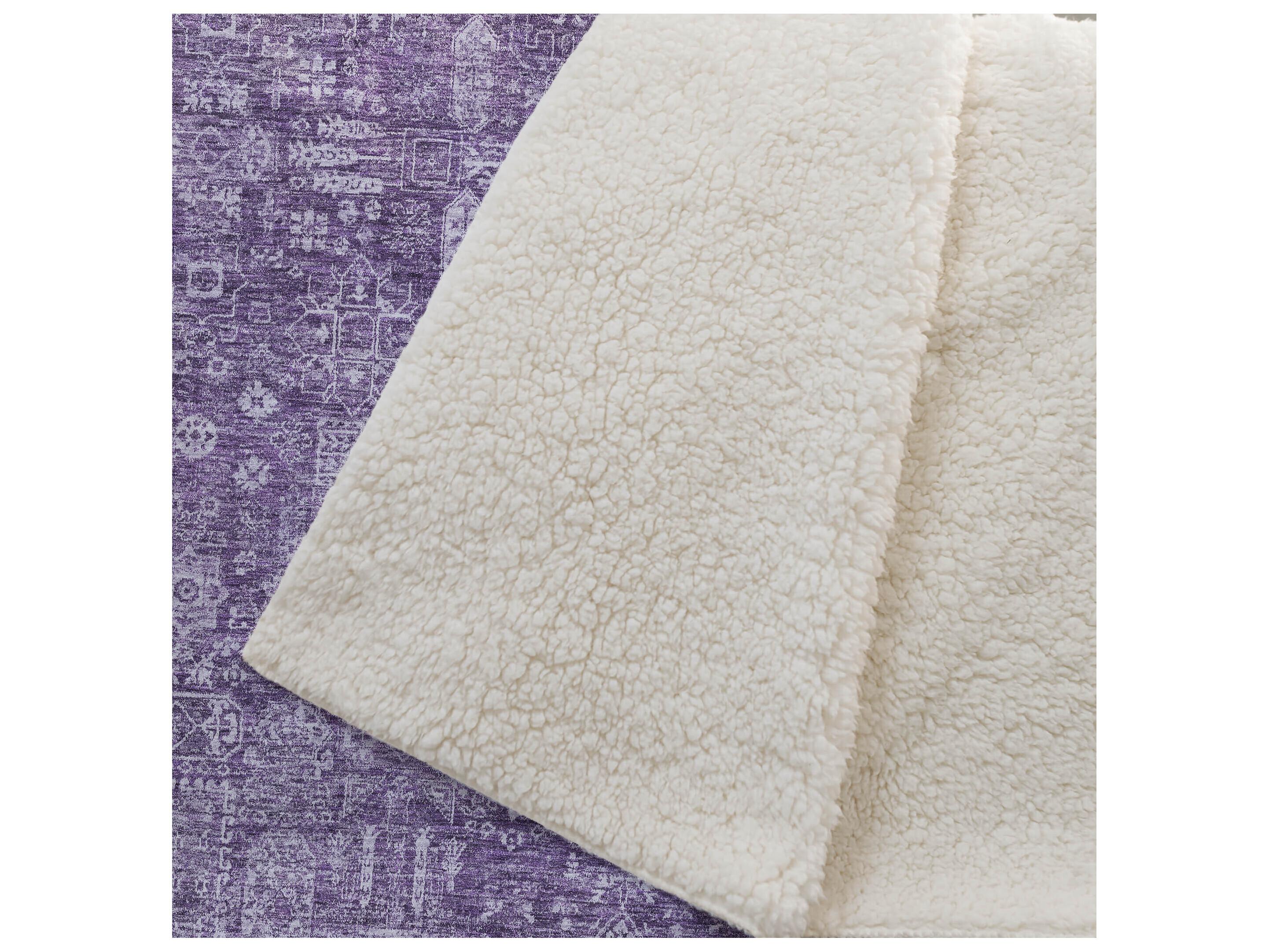 Dalyn Sherpa Purple Polyester Throw