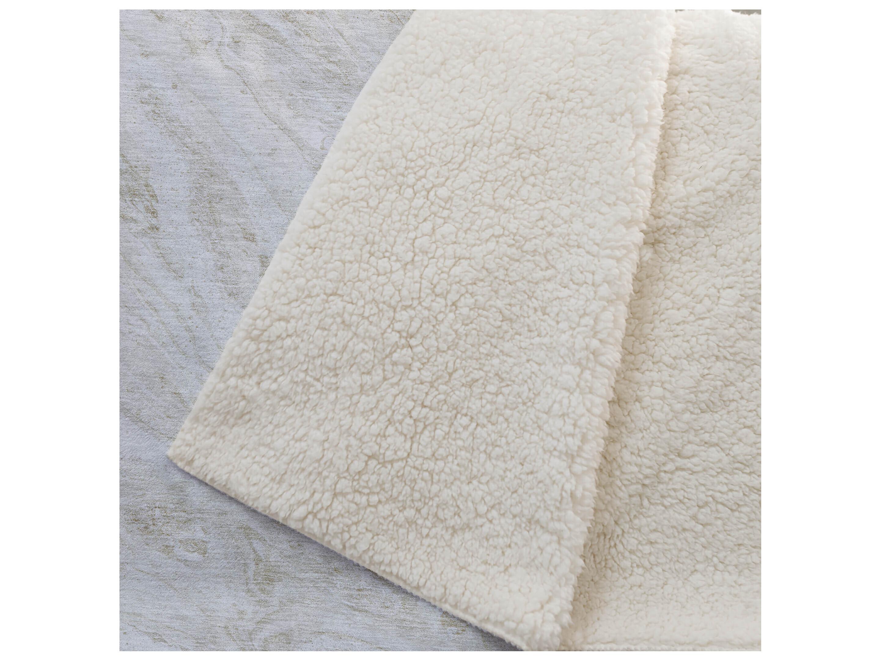 Dalyn Sherpa Ivory Polyester Throw