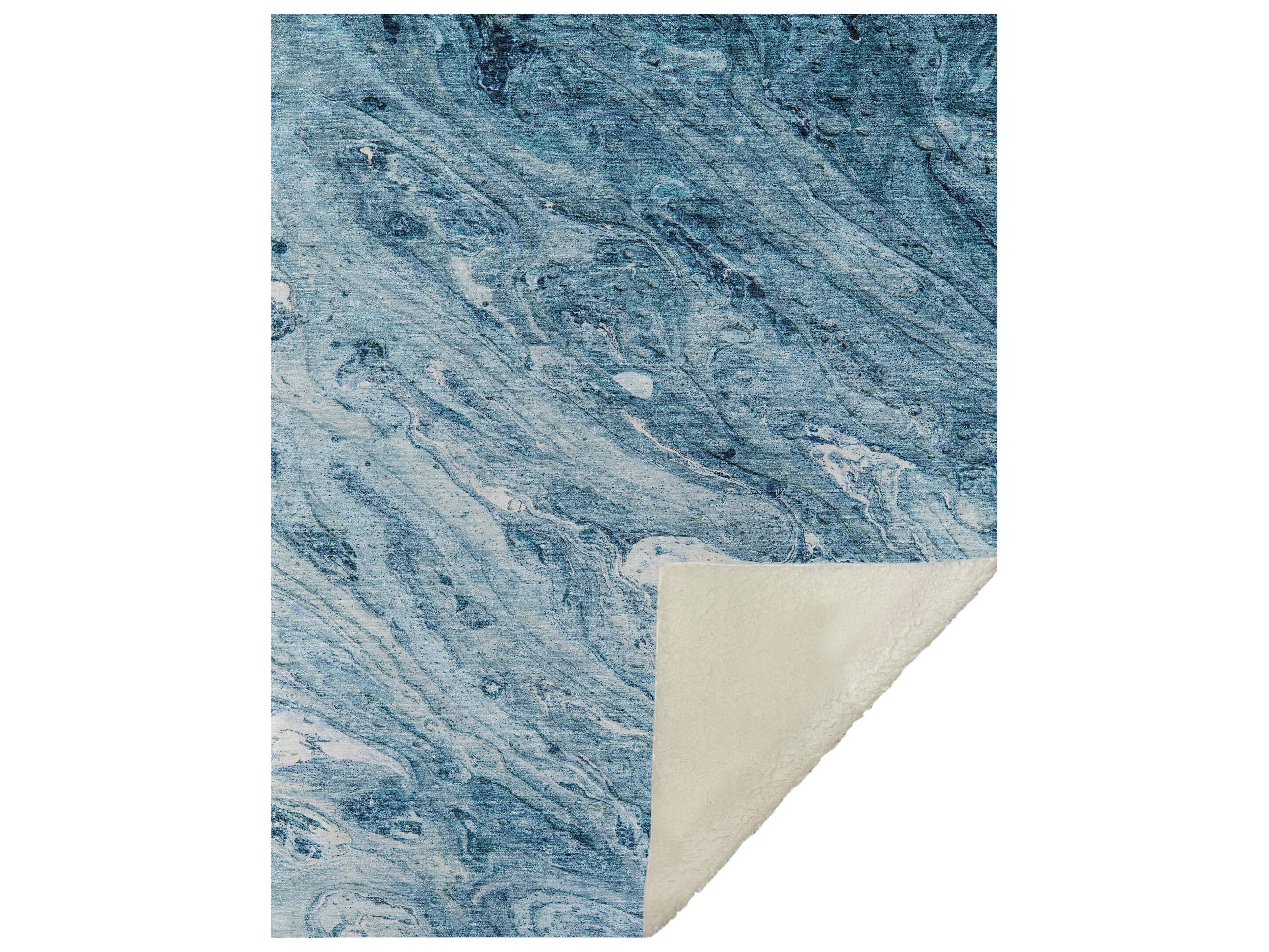 Dalyn Sherpa Blue Polyester Throw