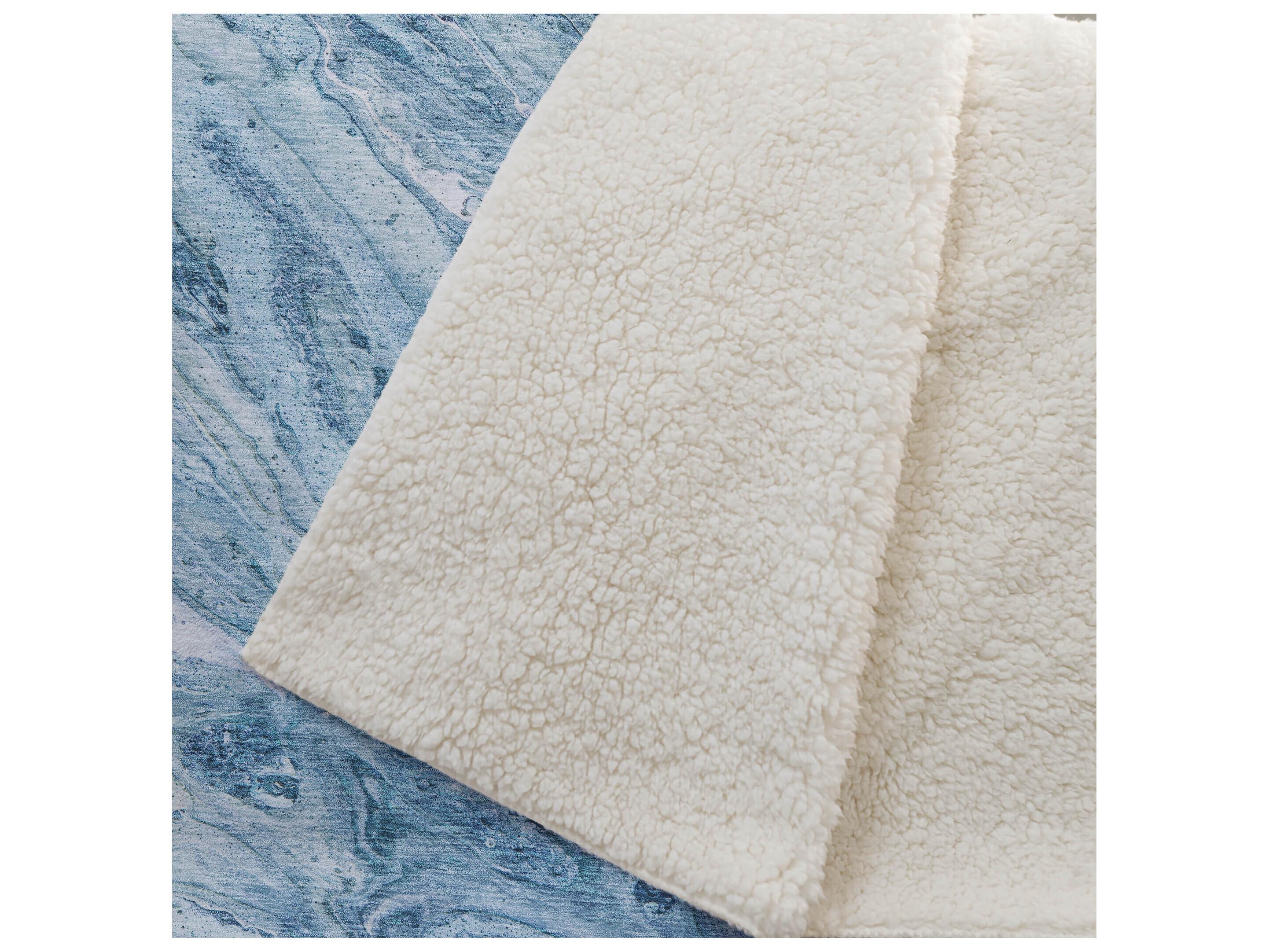 Dalyn Sherpa Blue Polyester Throw