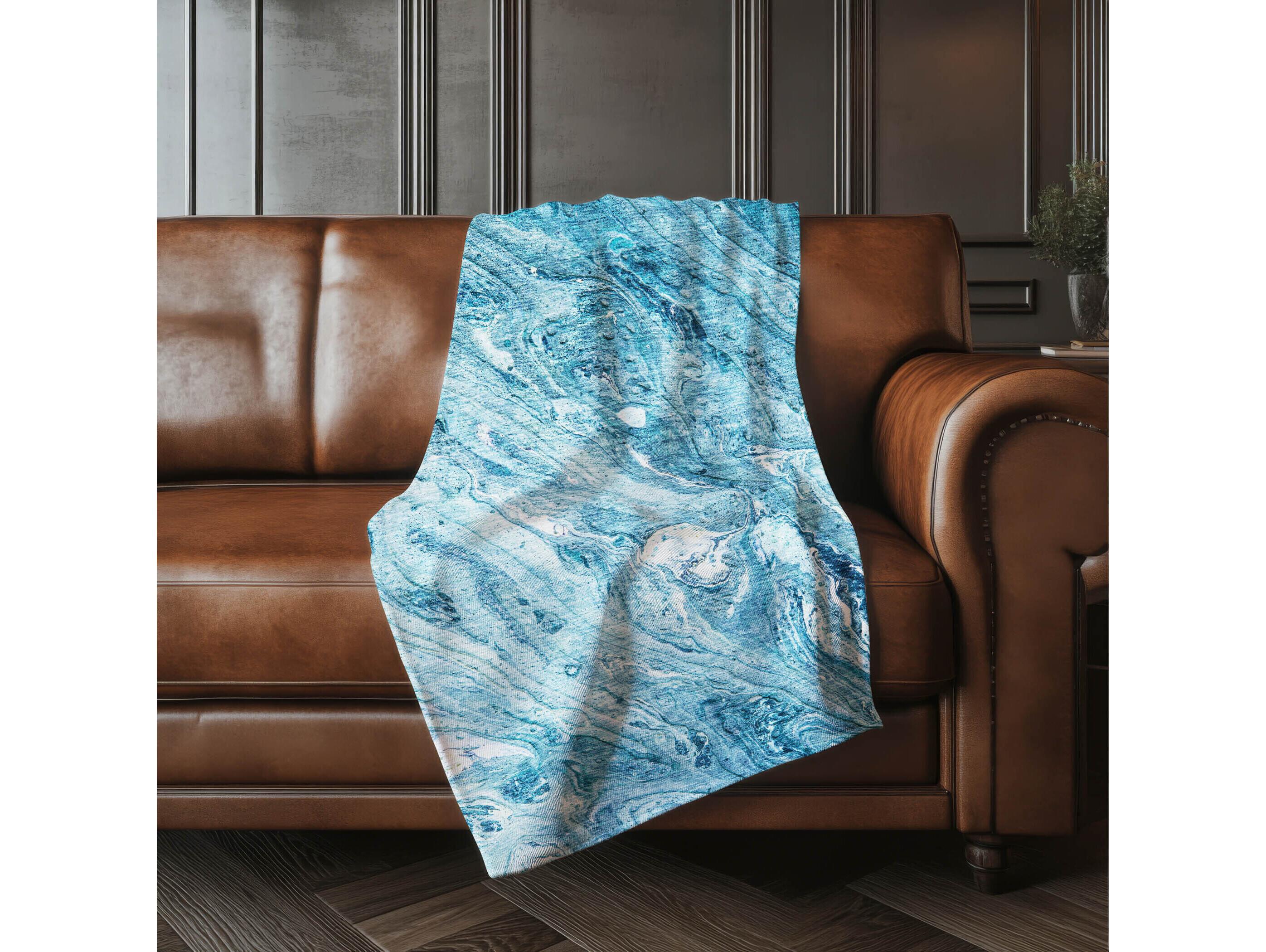 Dalyn Sherpa Blue Polyester Throw