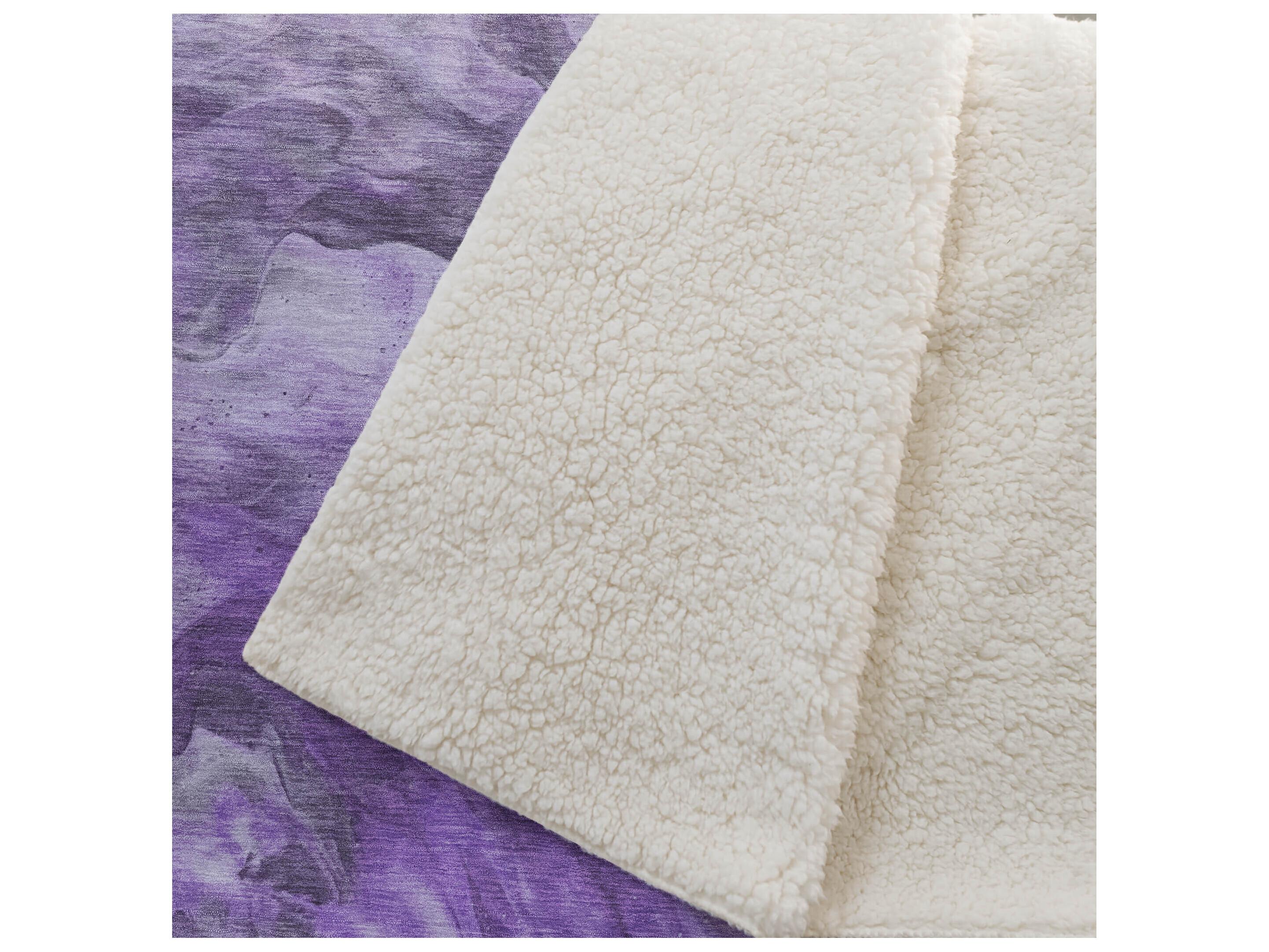 Dalyn Sherpa Purple Polyester Throw
