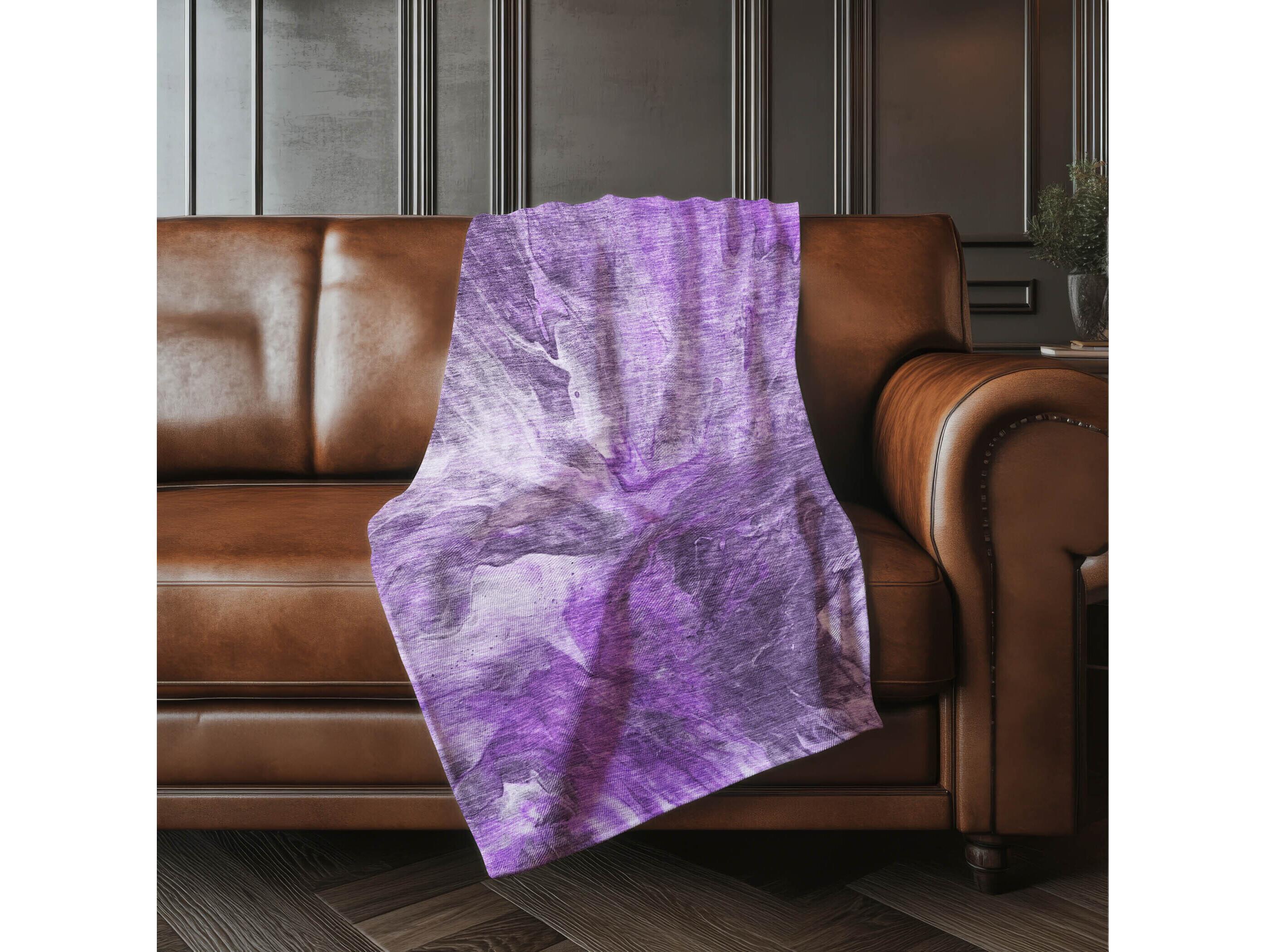 Dalyn Sherpa Purple Polyester Throw