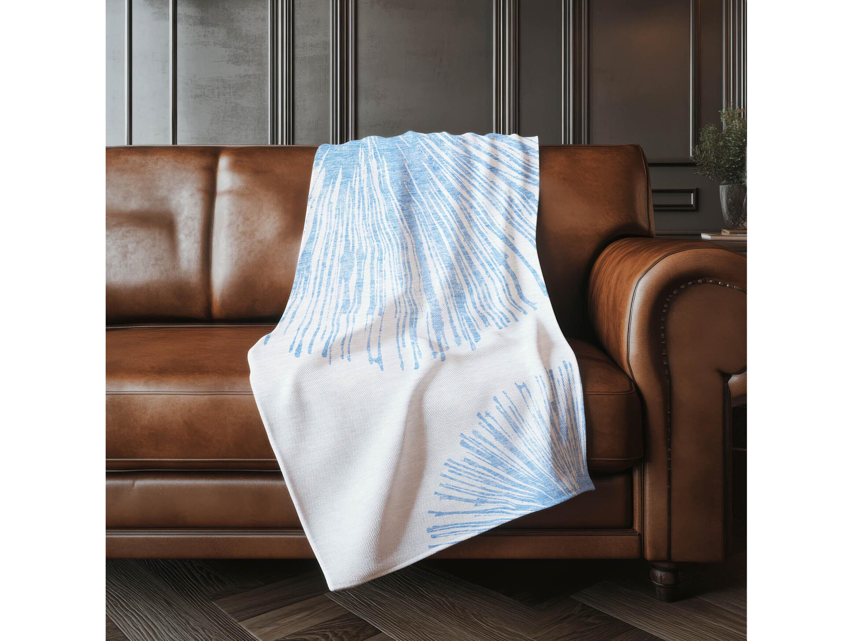 Dalyn Sherpa Blue Polyester Throw