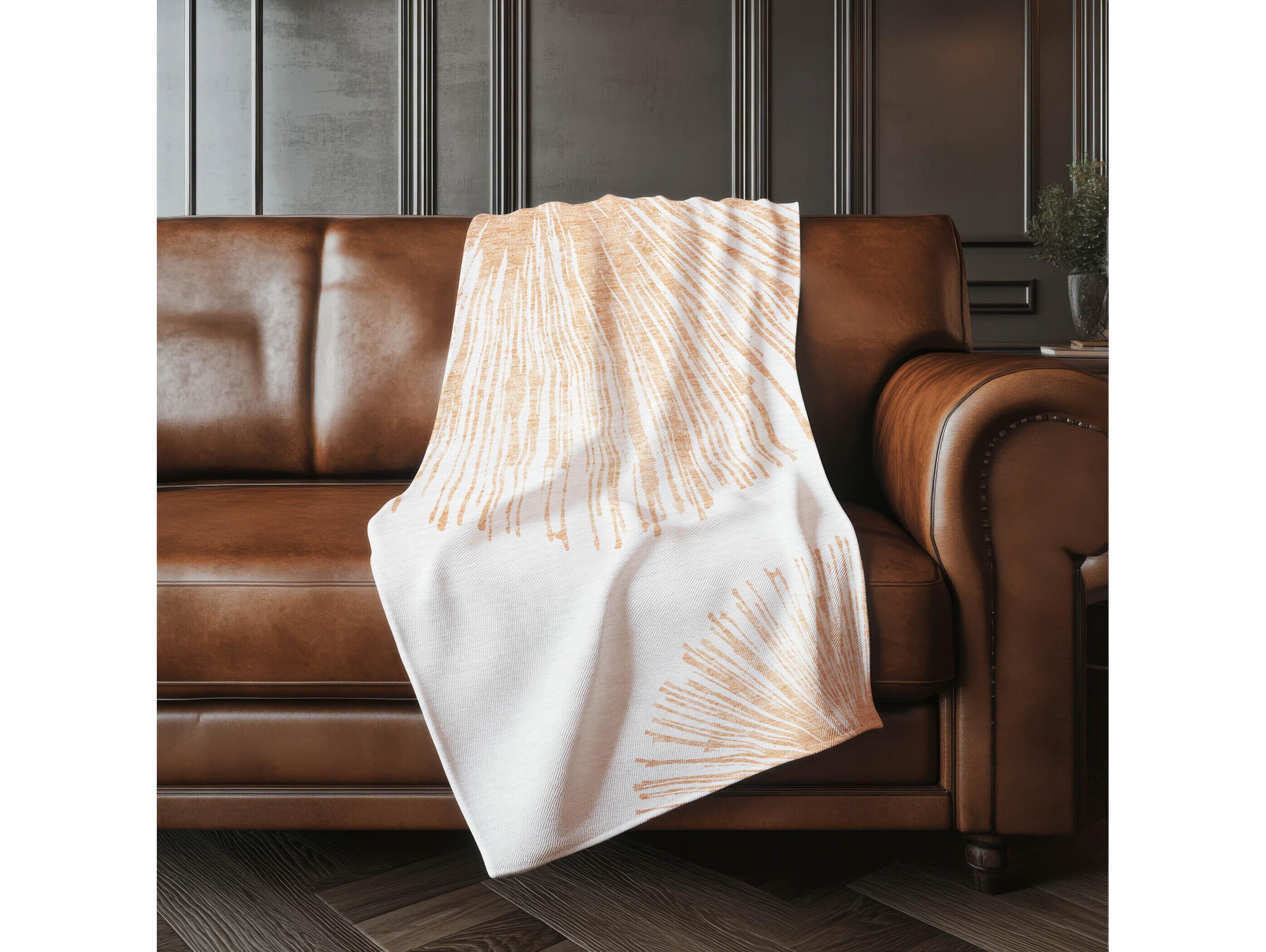 Dalyn Sherpa Orange Polyester Throw