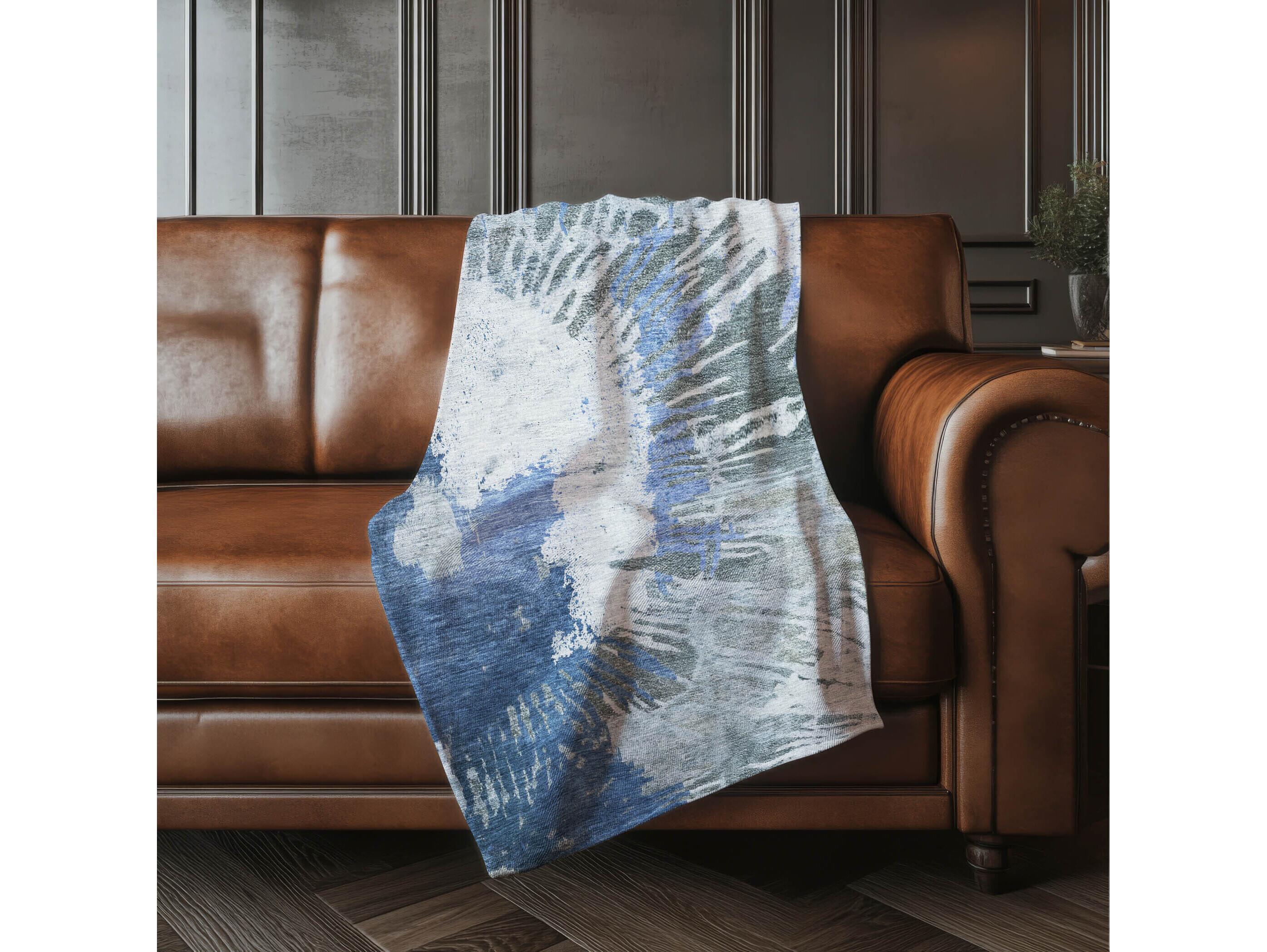 Dalyn Sherpa Blue Polyester Throw