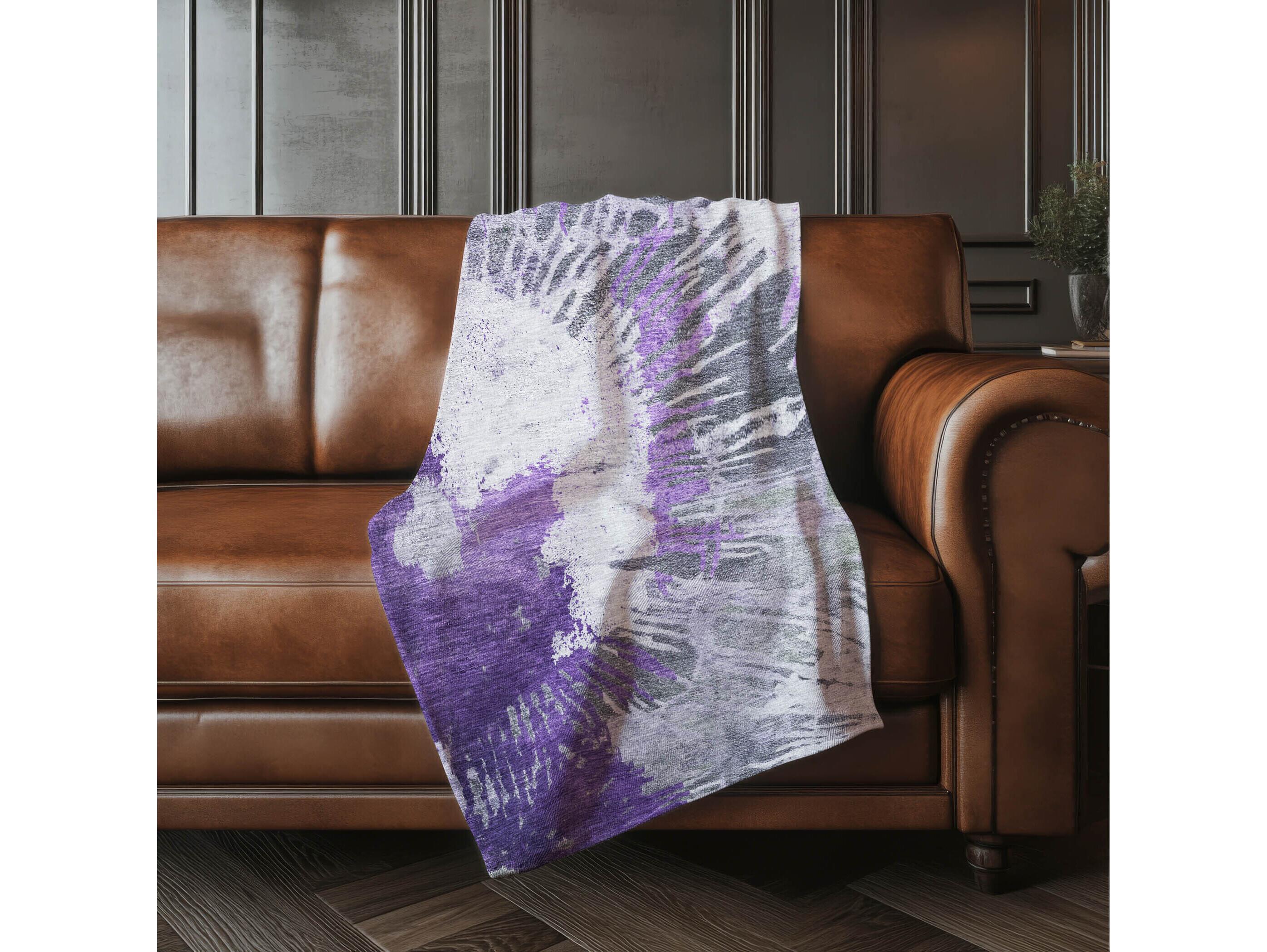 Dalyn Sherpa Purple Polyester Throw