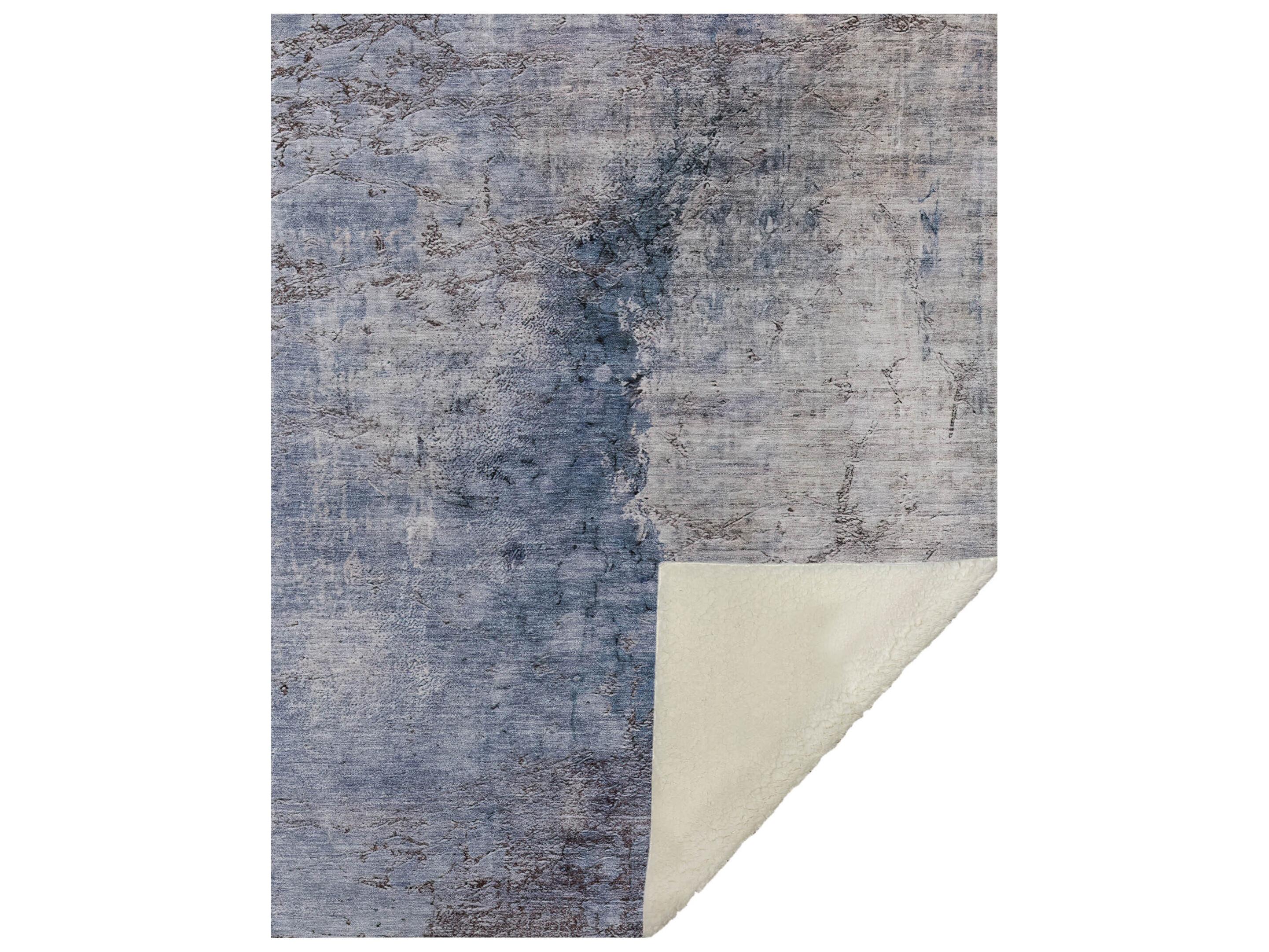 Dalyn Sherpa Blue Polyester Throw