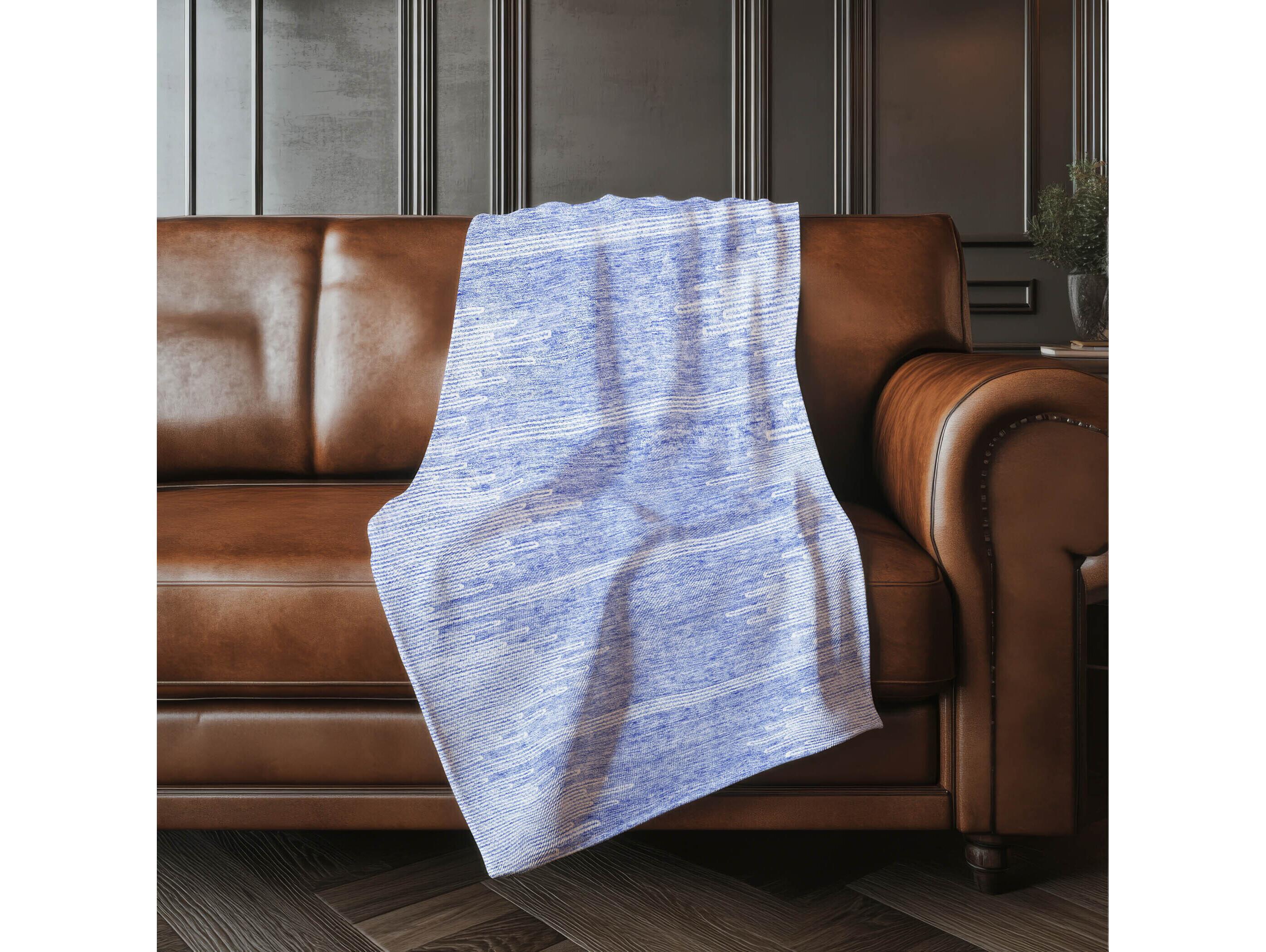 Dalyn Sherpa Blue Polyester Throw