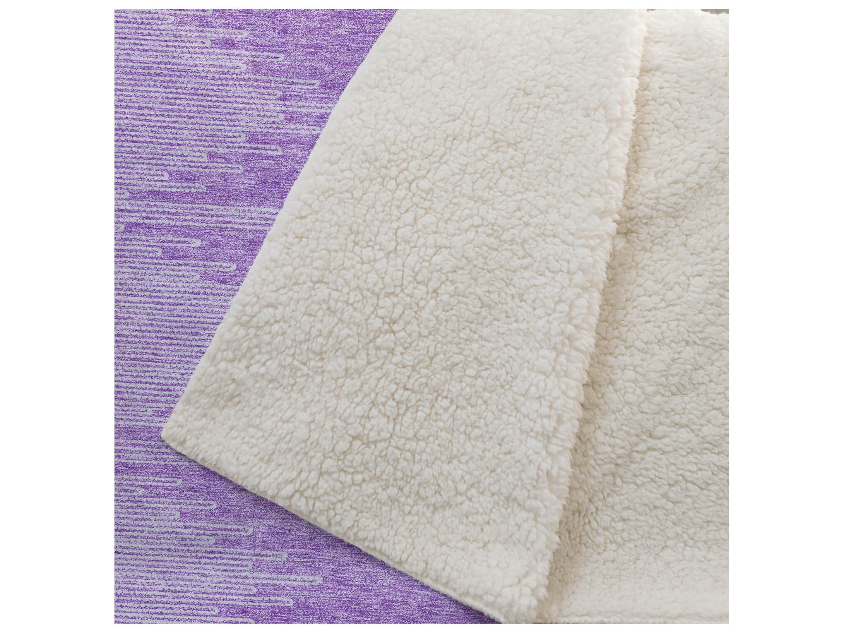 Dalyn Sherpa Purple Polyester Throw