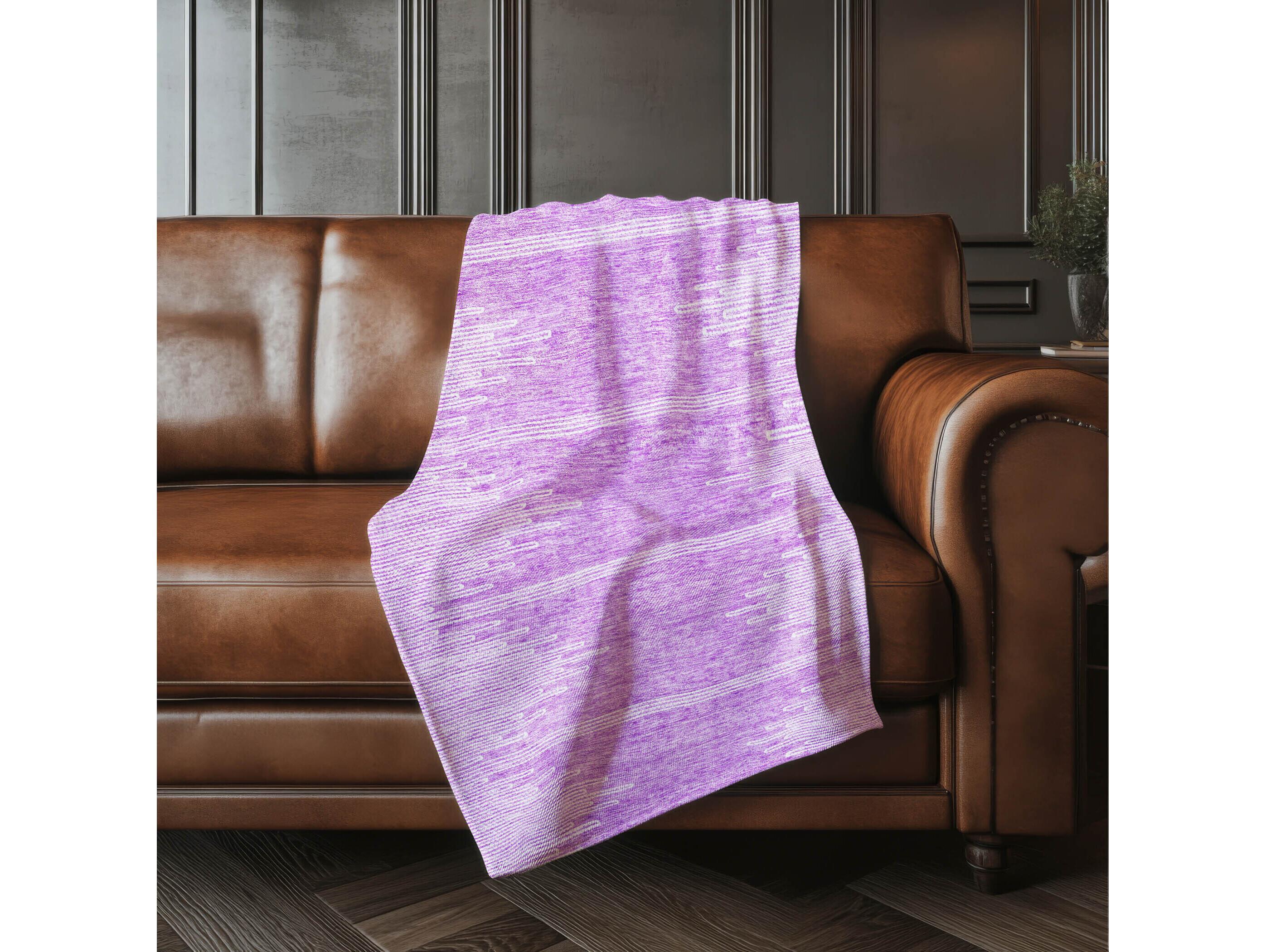 Dalyn Sherpa Purple Polyester Throw