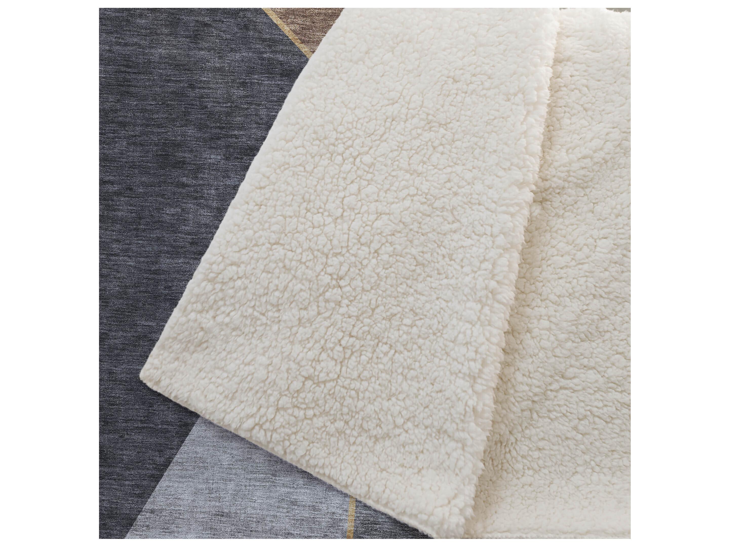 Dalyn Sherpa Gray Polyester Throw