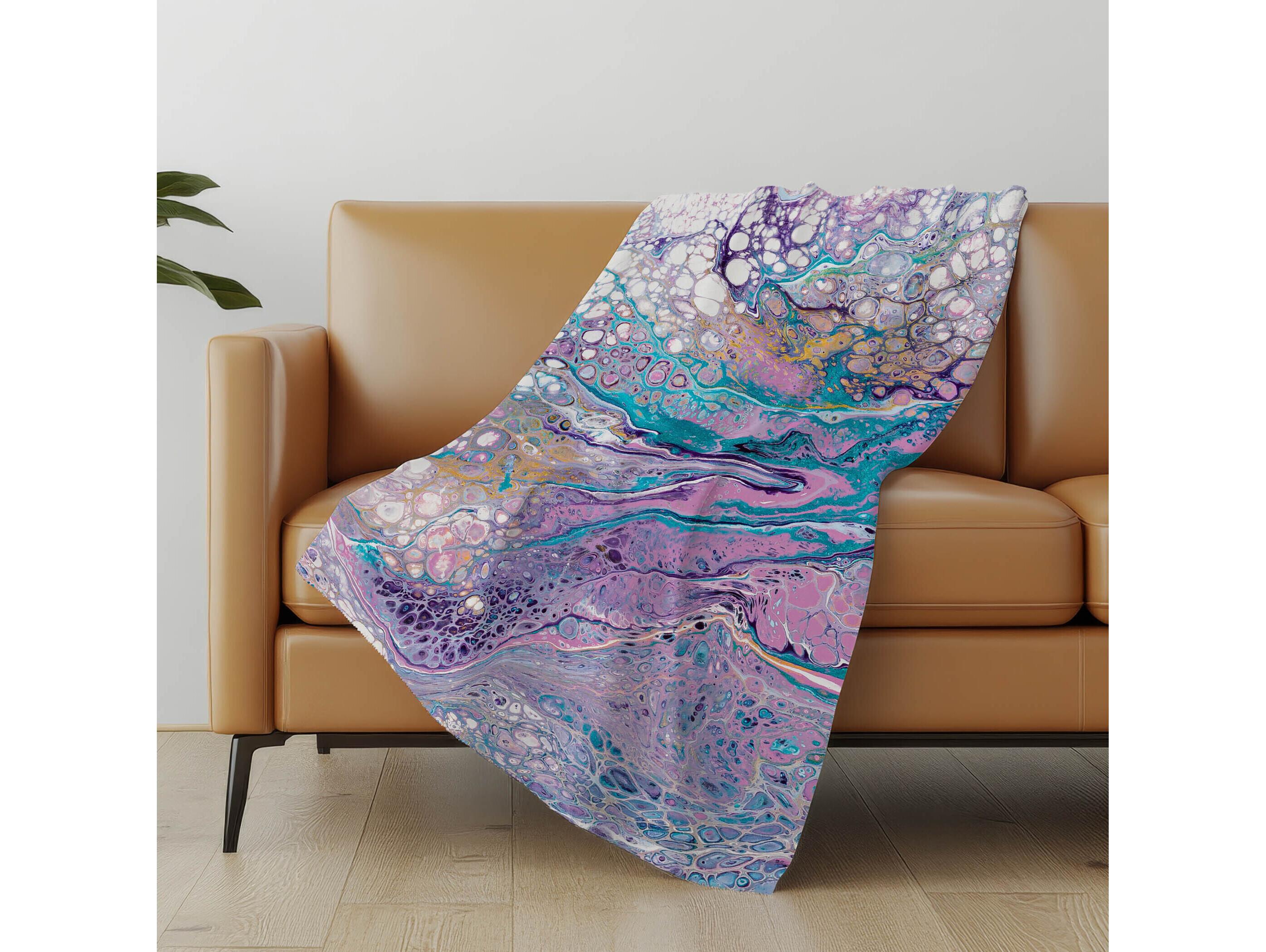 Dalyn Sherpa Purple Polyester Throw