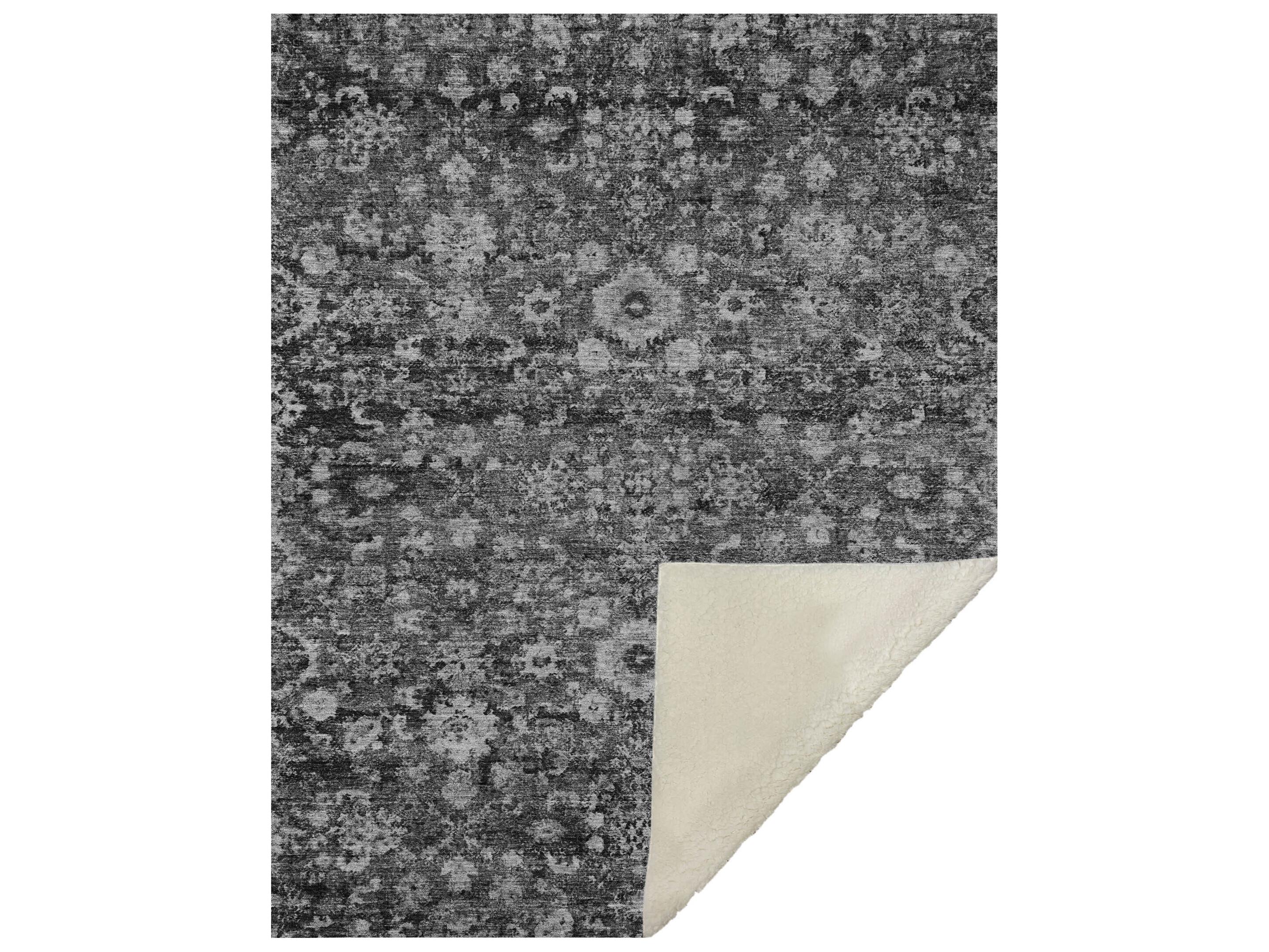 Dalyn Sherpa Gray Polyester Throw