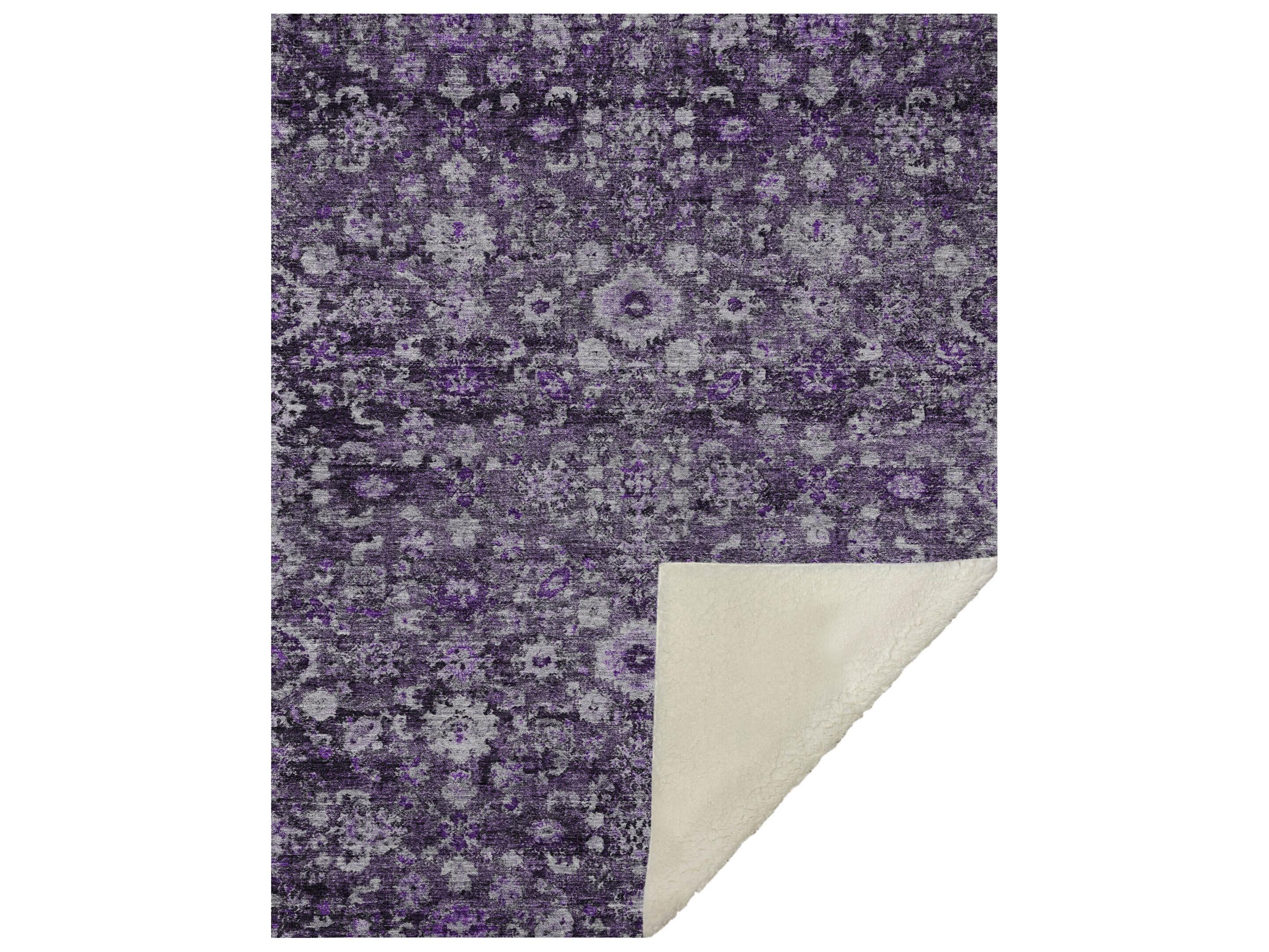 Dalyn Sherpa Purple Polyester Throw