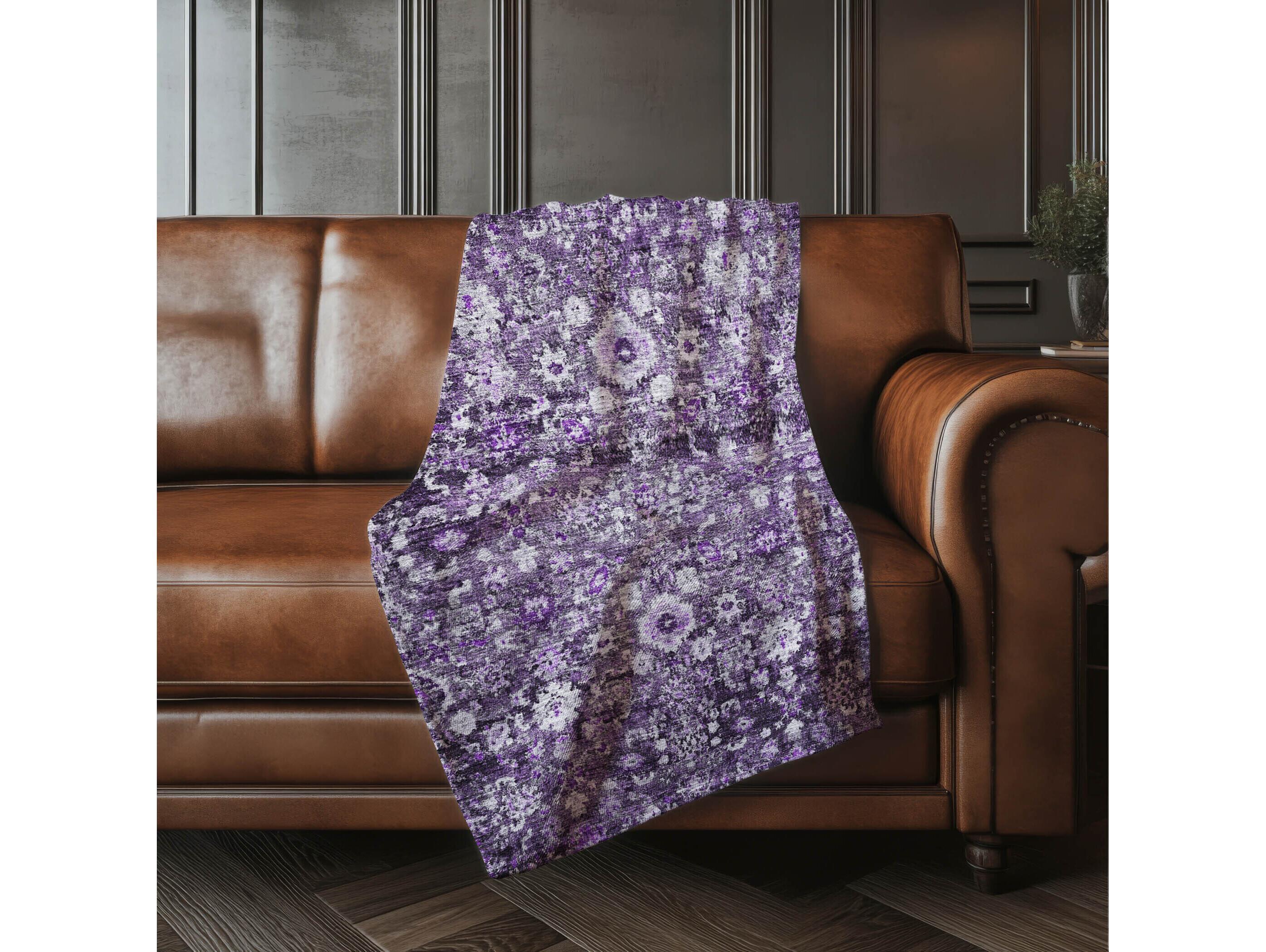 Dalyn Sherpa Purple Polyester Throw