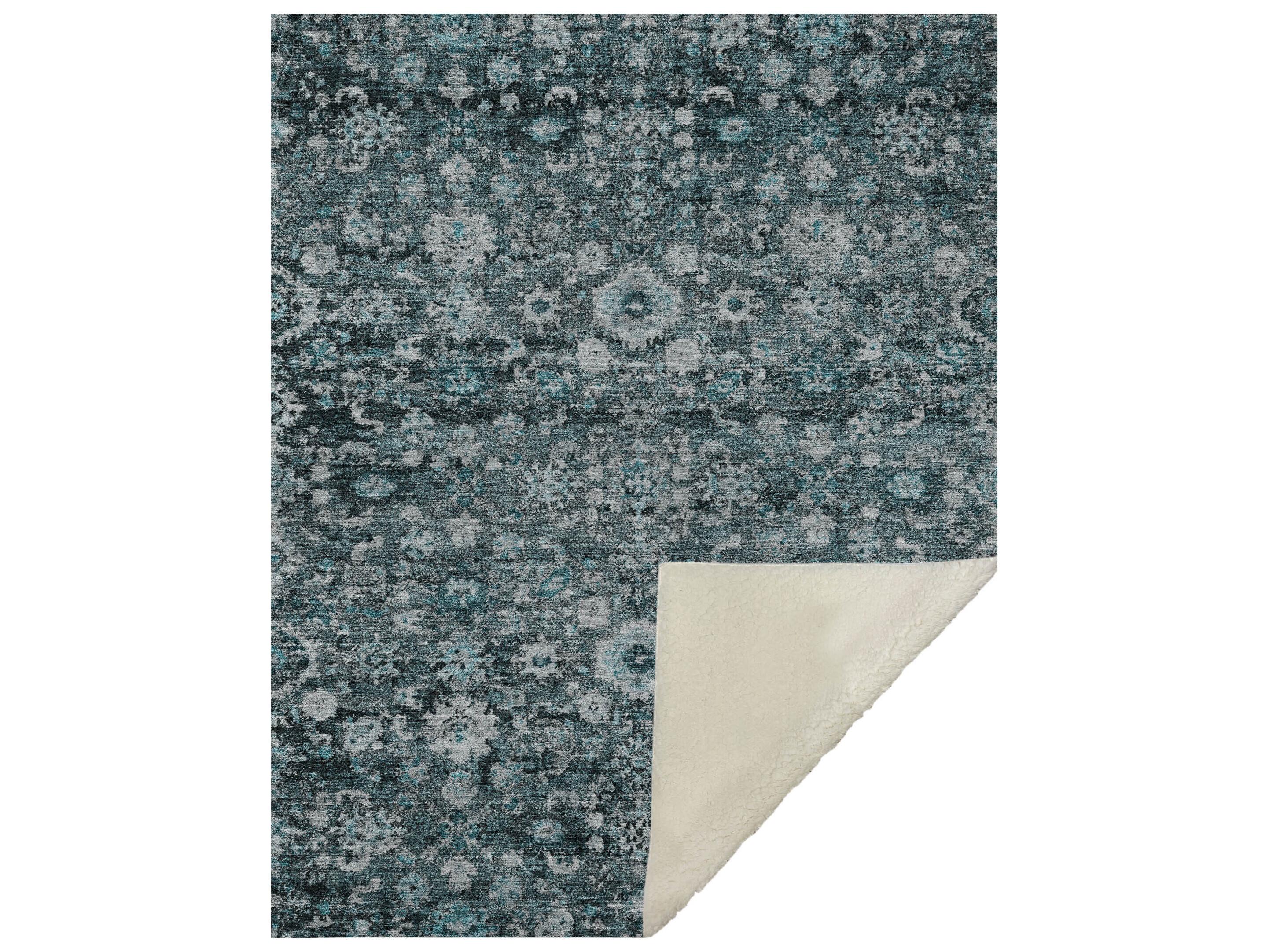 Dalyn Sherpa Teal Polyester Throw