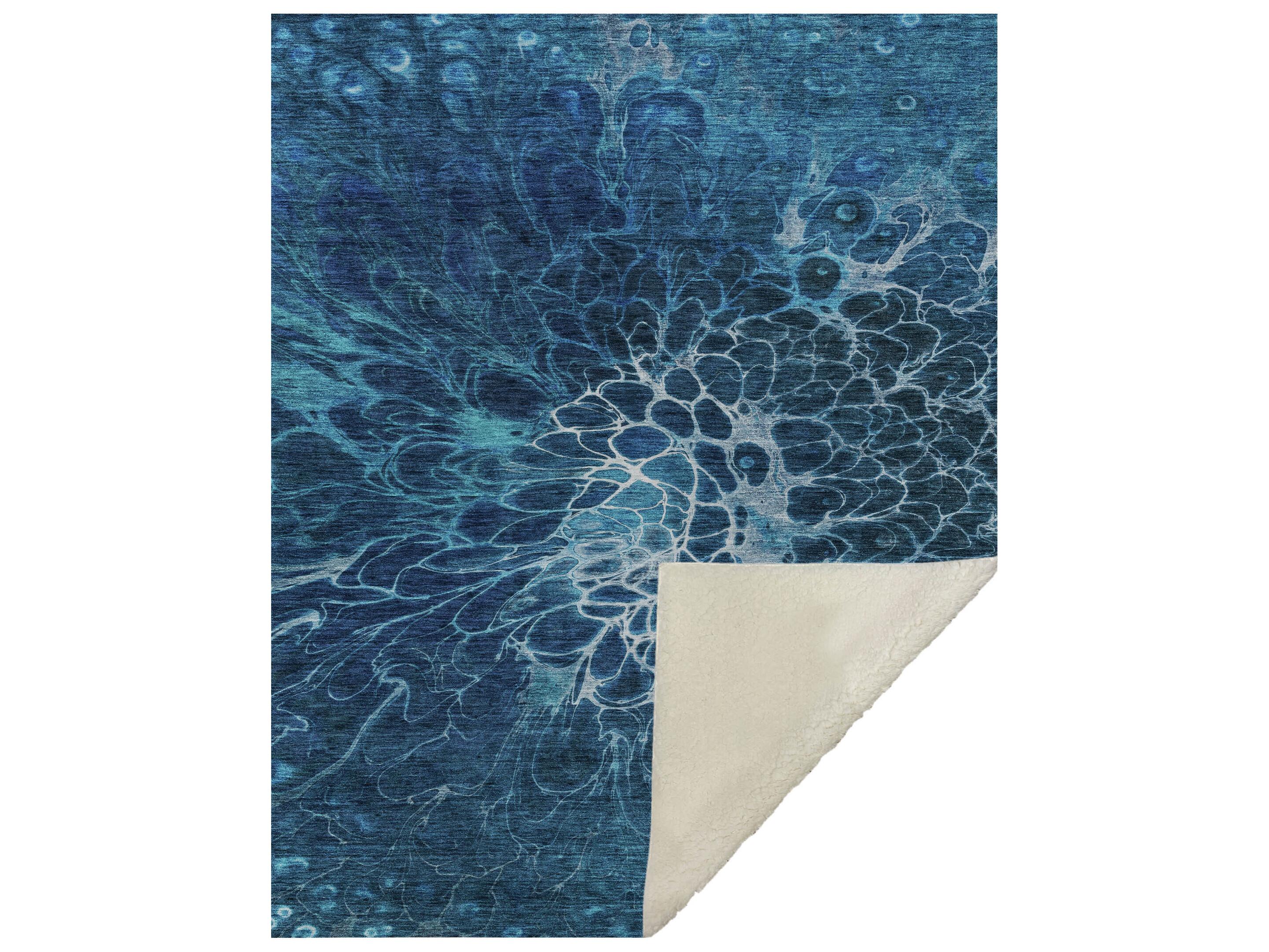 Dalyn Sherpa Blue Polyester Throw