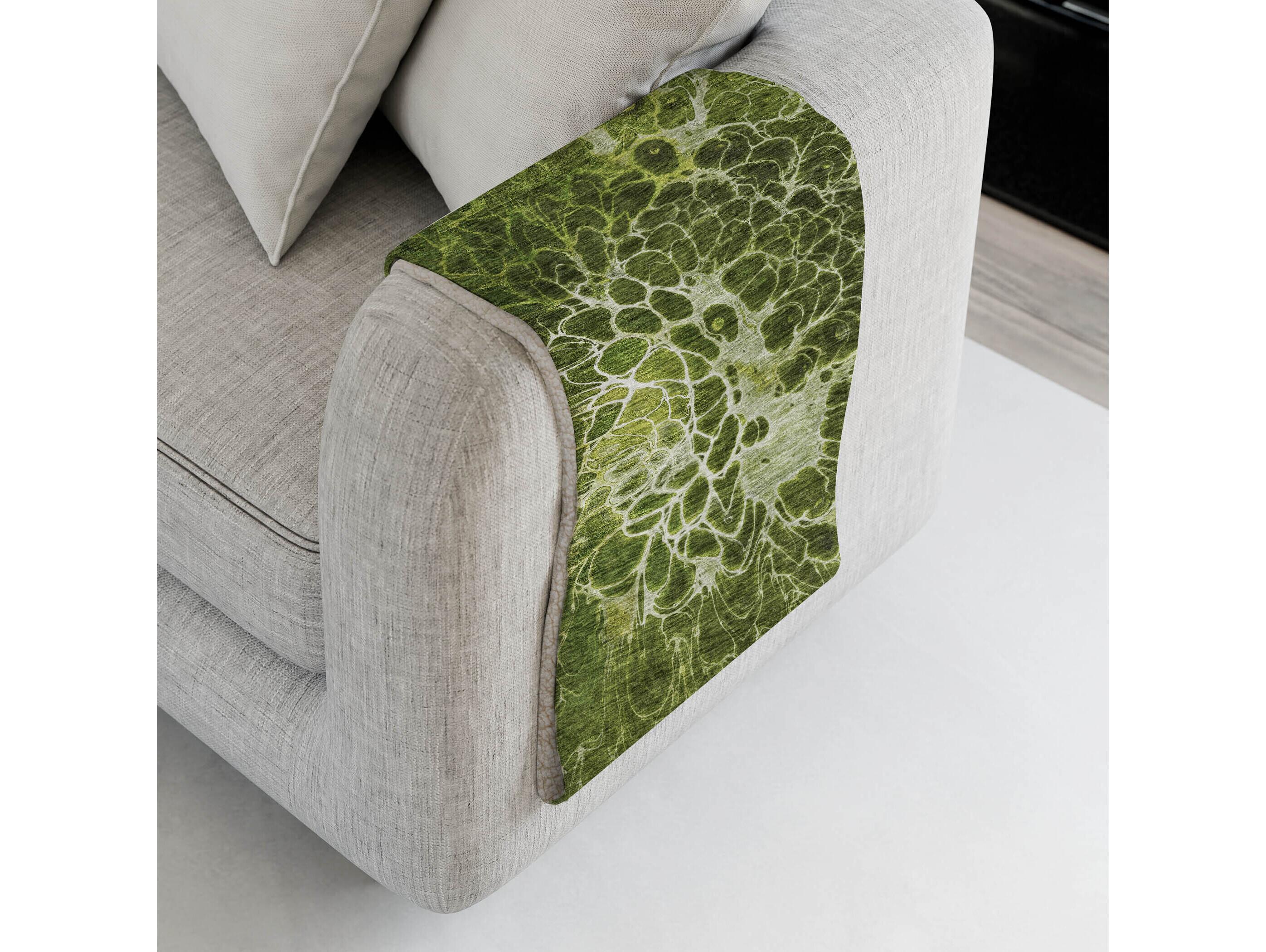 Dalyn Sherpa Green Polyester Throw