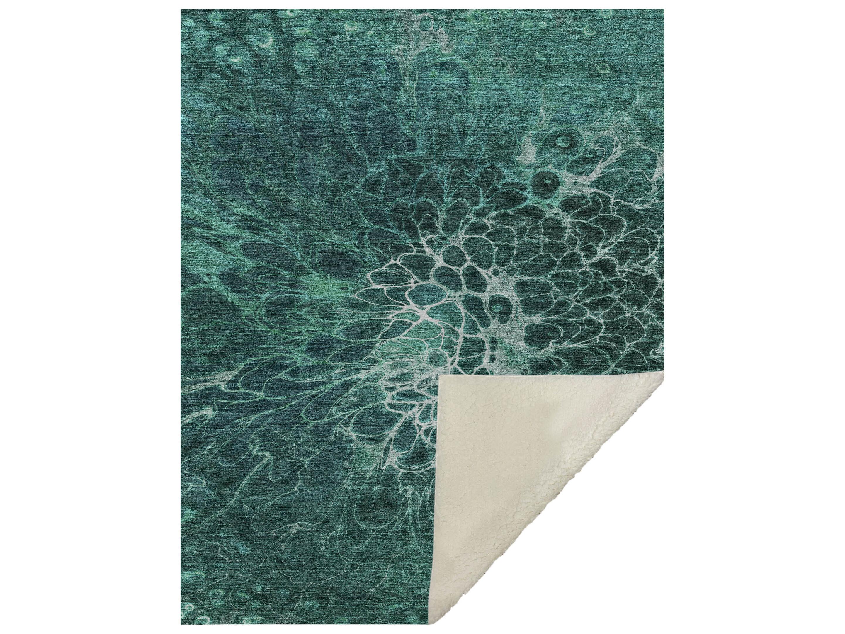 Dalyn Sherpa Teal Polyester Throw