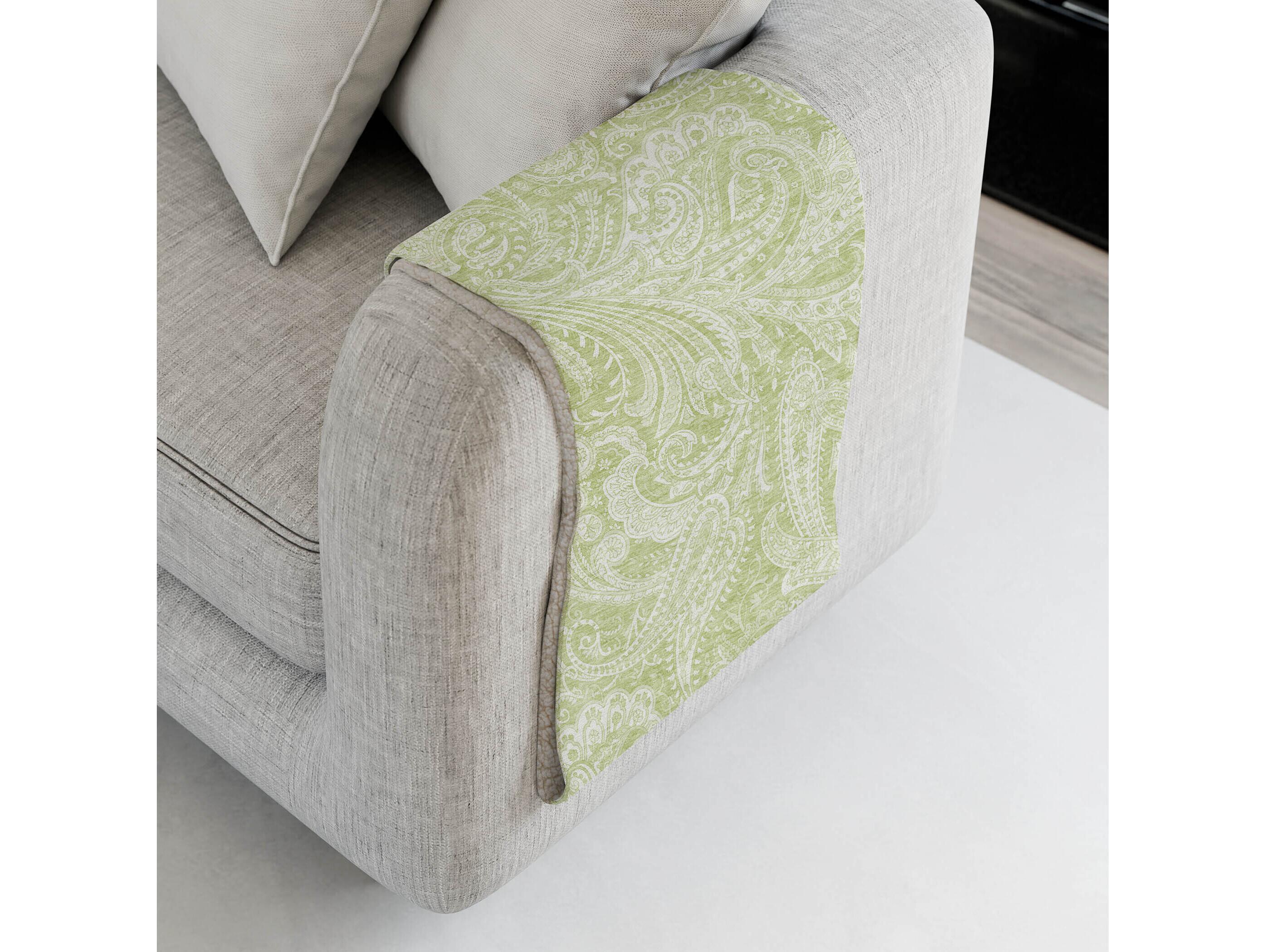 Dalyn Sherpa Green Polyester Throw