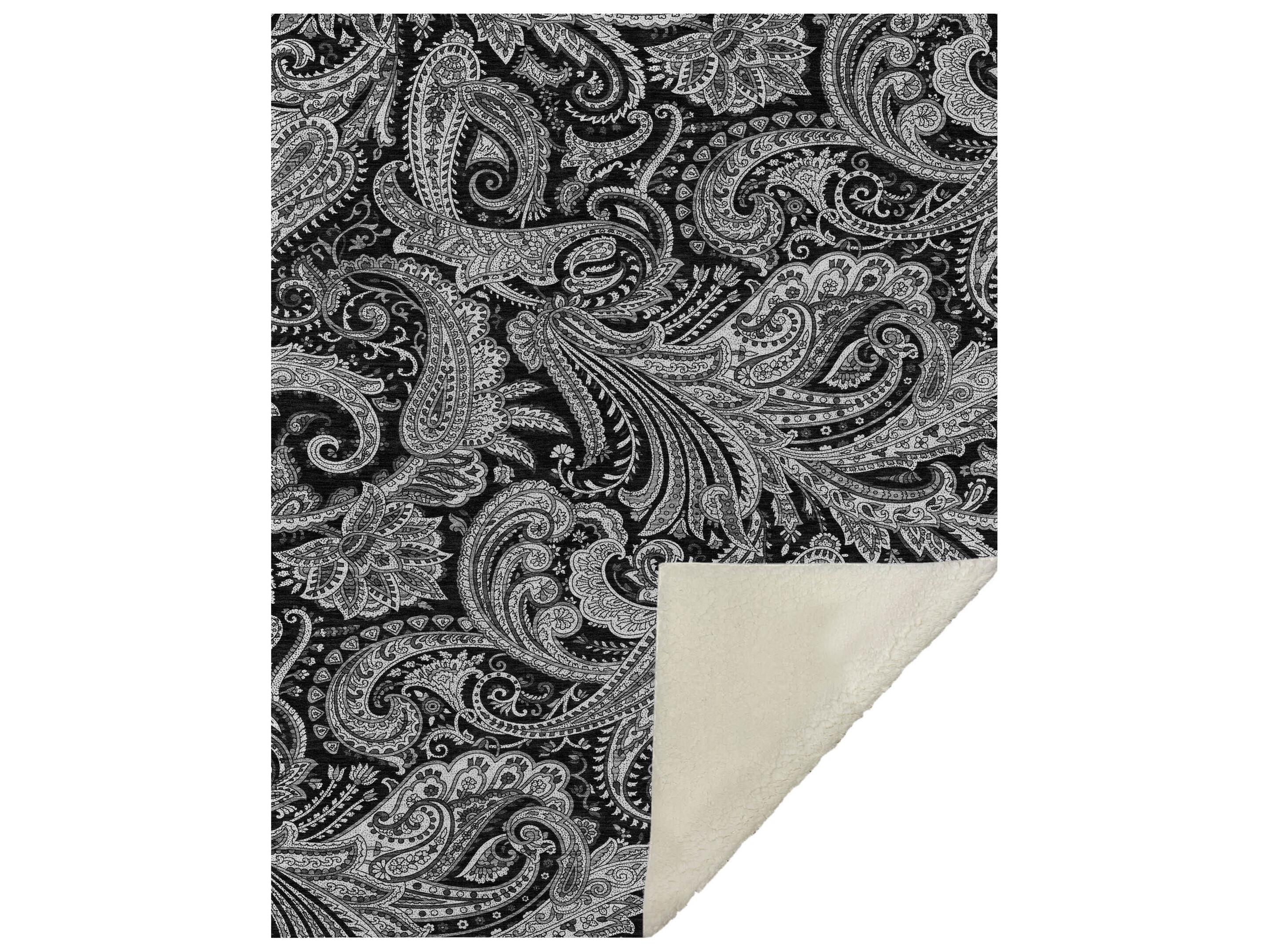 Dalyn Sherpa Black Polyester Throw