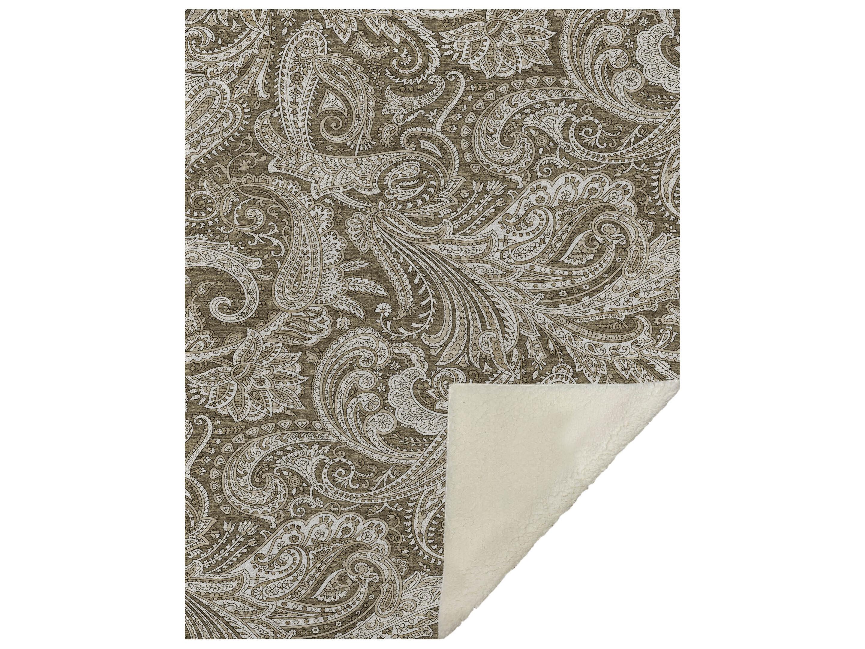 Dalyn Sherpa Brown Polyester Throw