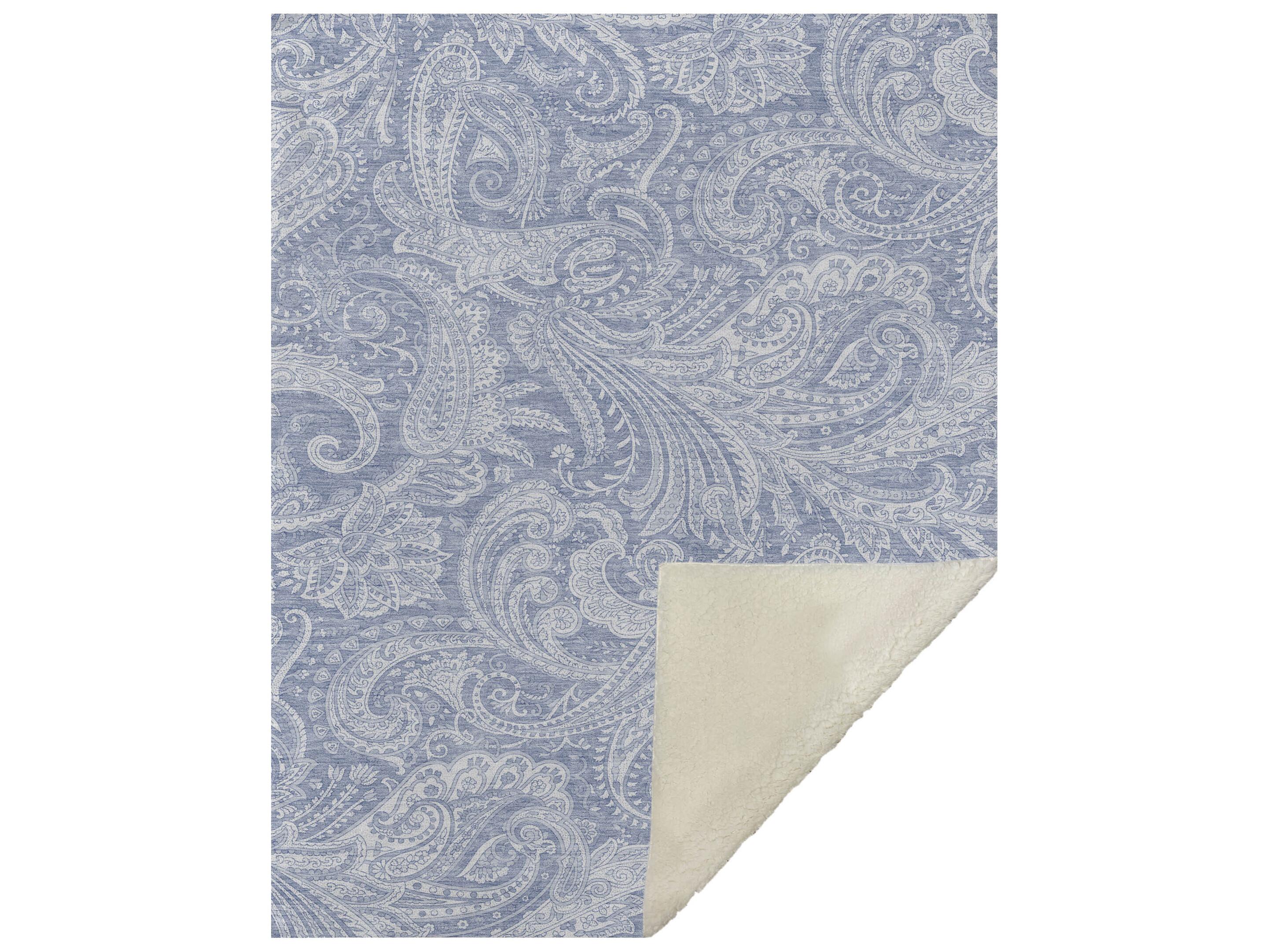 Dalyn Sherpa Blue Polyester Throw