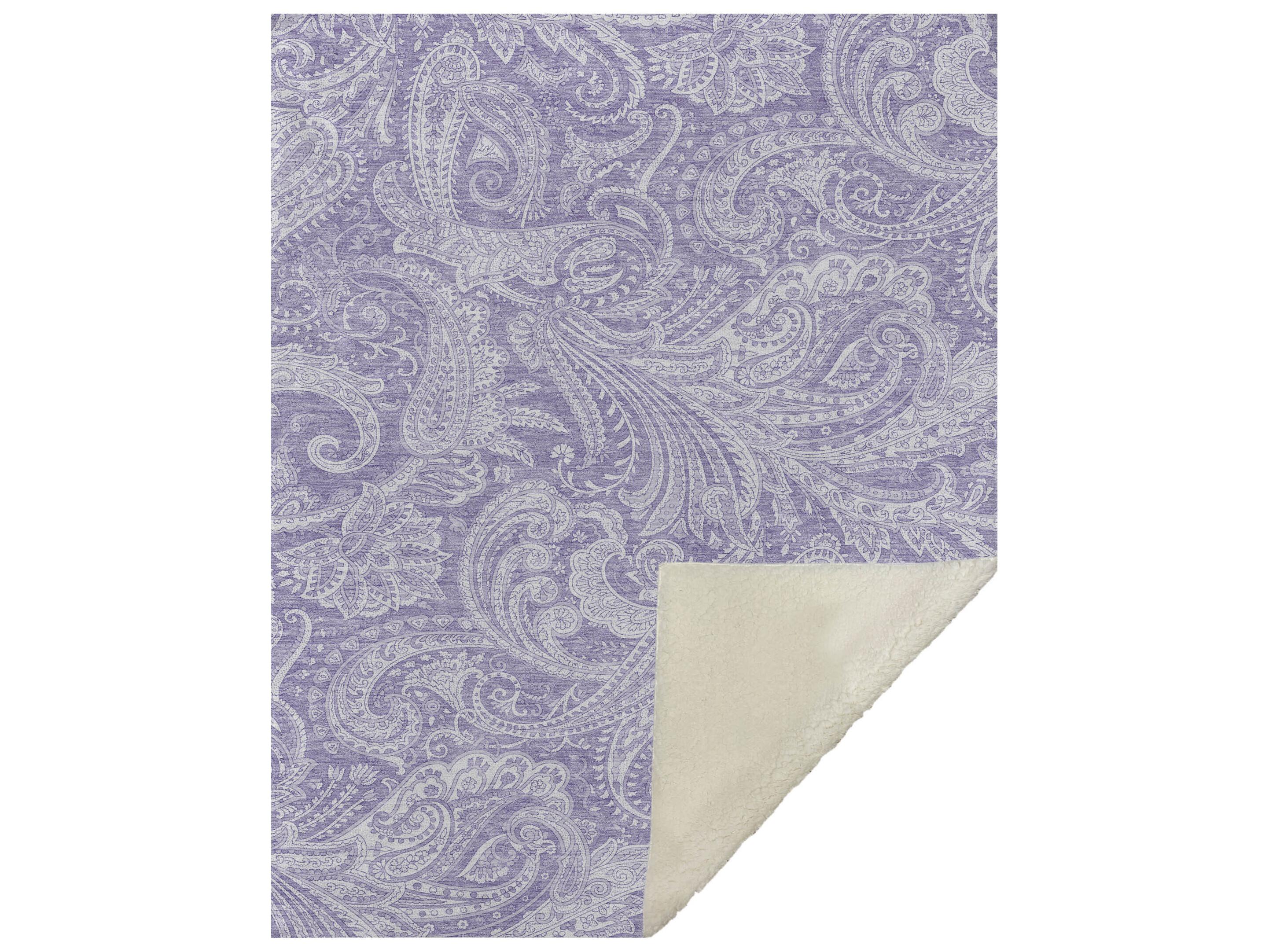 Dalyn Sherpa Purple Polyester Throw