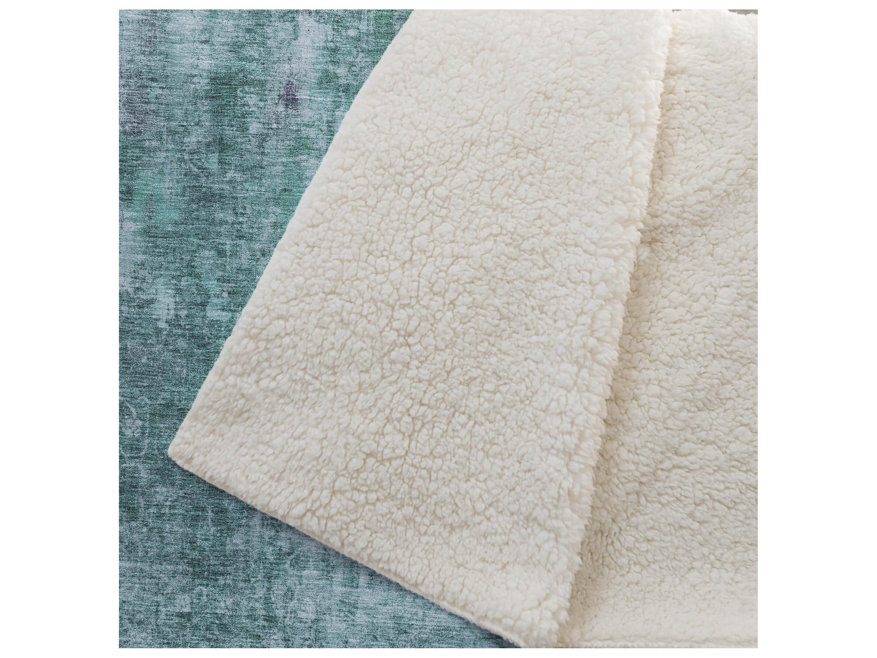 Dalyn Sherpa Teal Polyester Throw