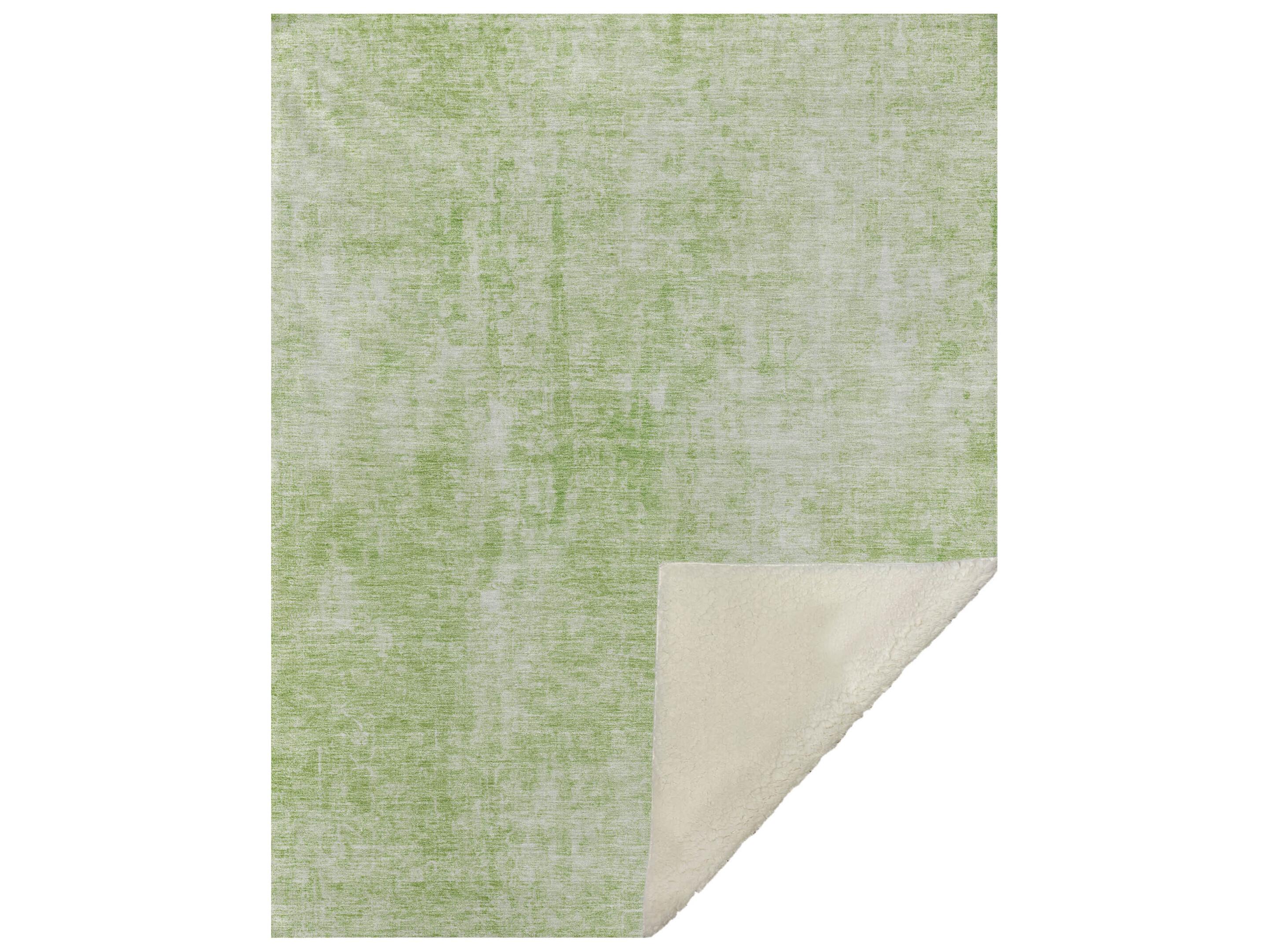 Dalyn Sherpa Green Polyester Throw