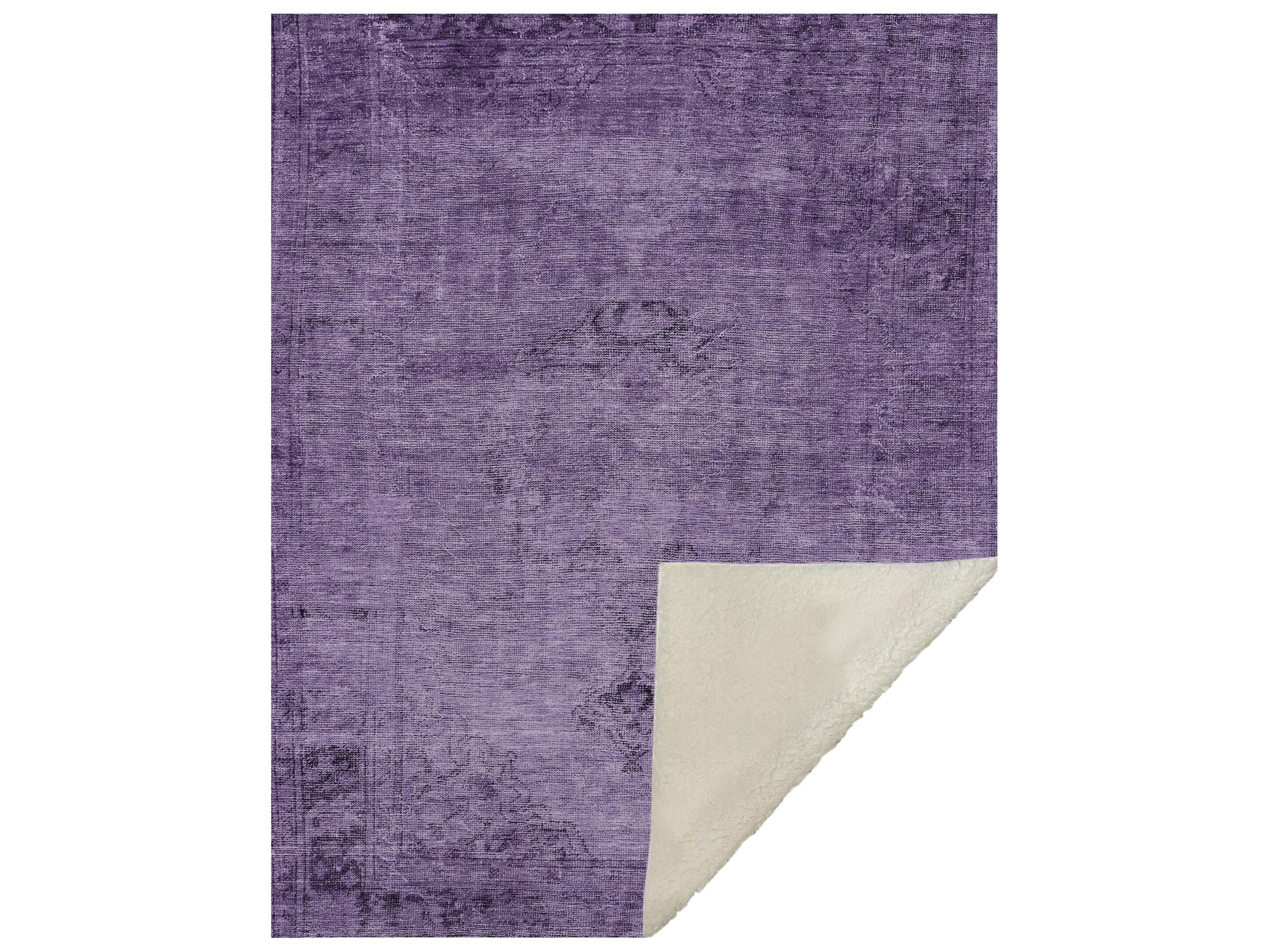 Dalyn Sherpa Purple Polyester Throw