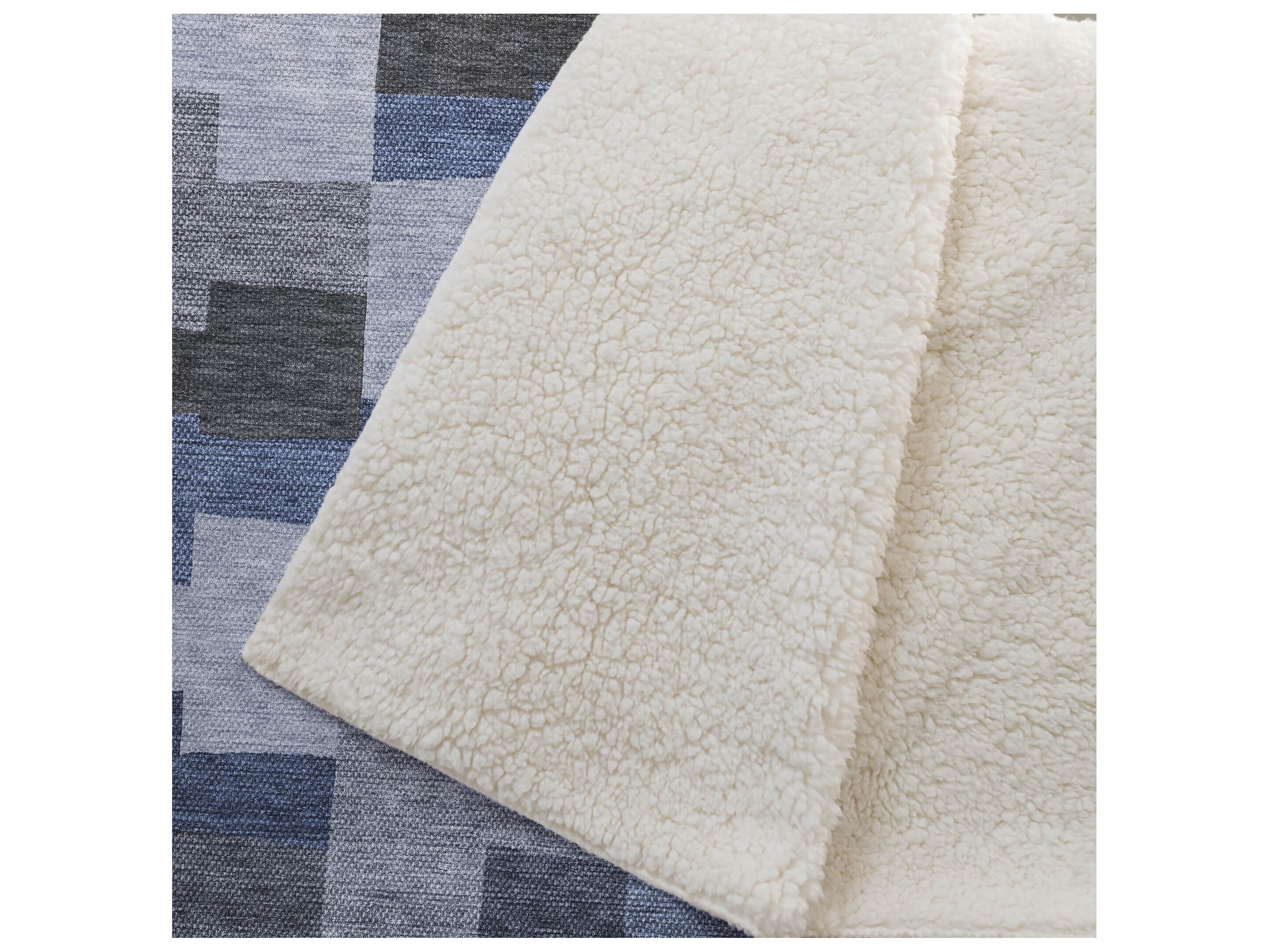 Dalyn Sherpa Blue Polyester Throw