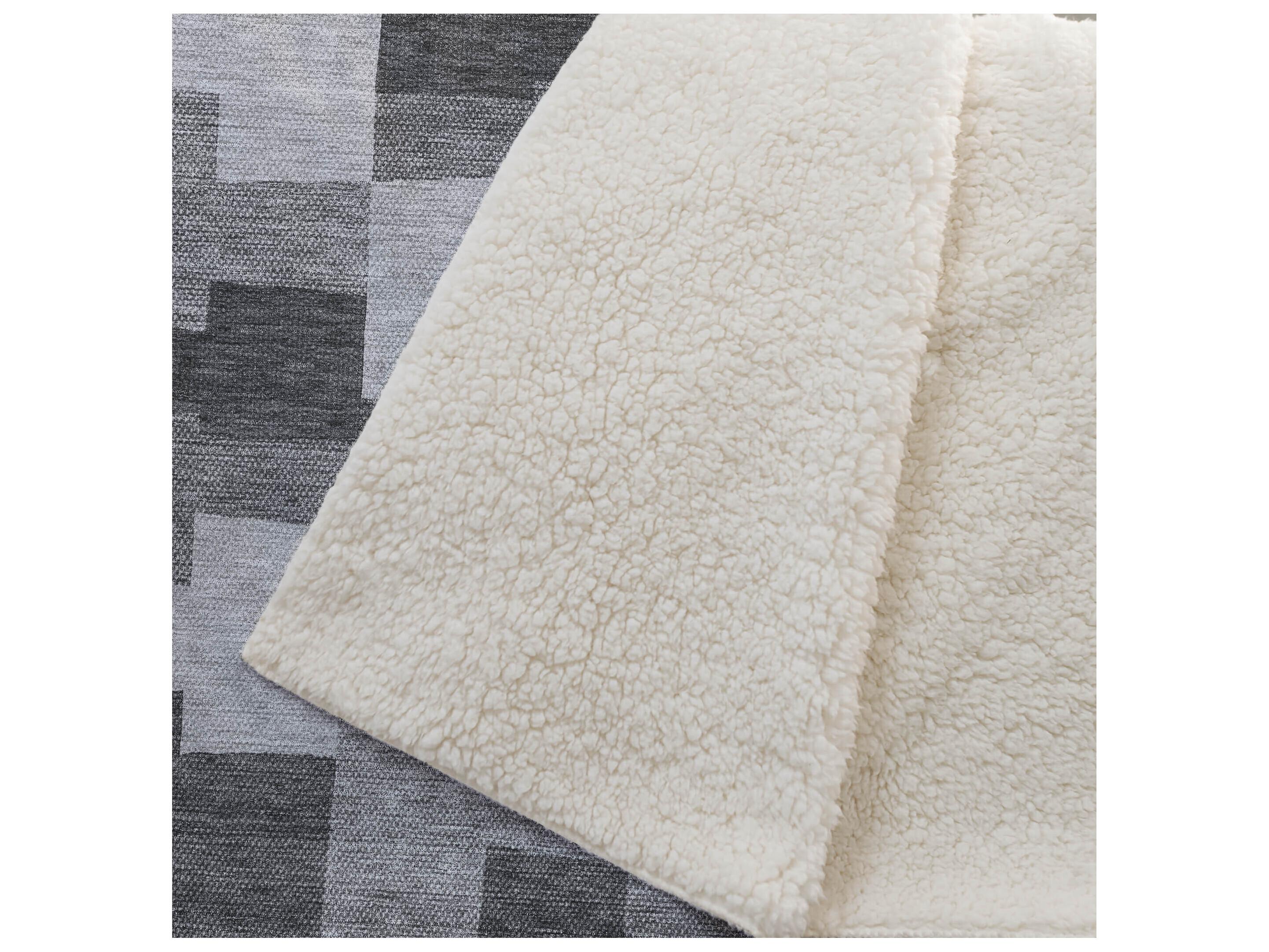 Dalyn Sherpa Gray Polyester Throw