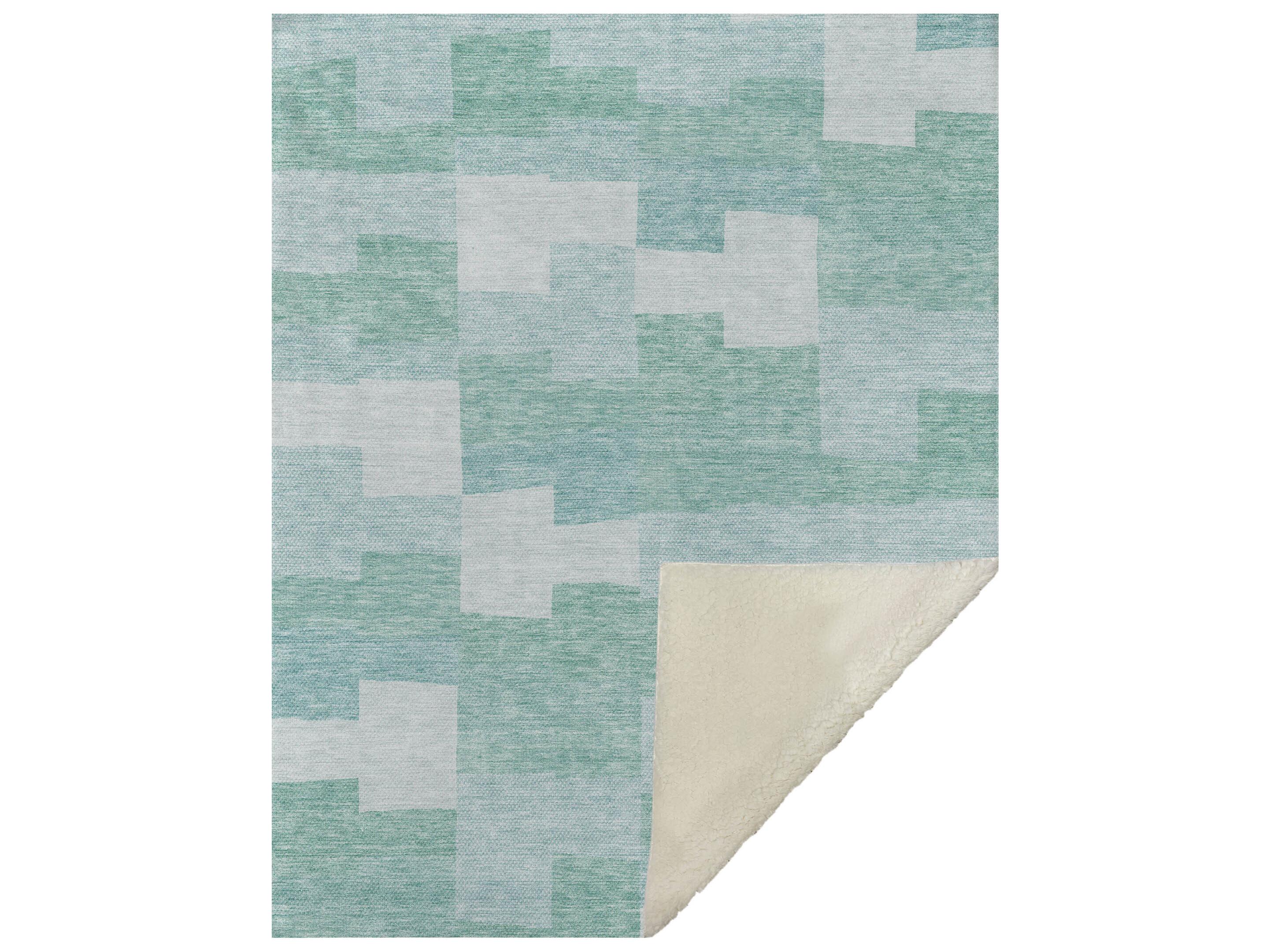 Dalyn Sherpa Teal Polyester Throw