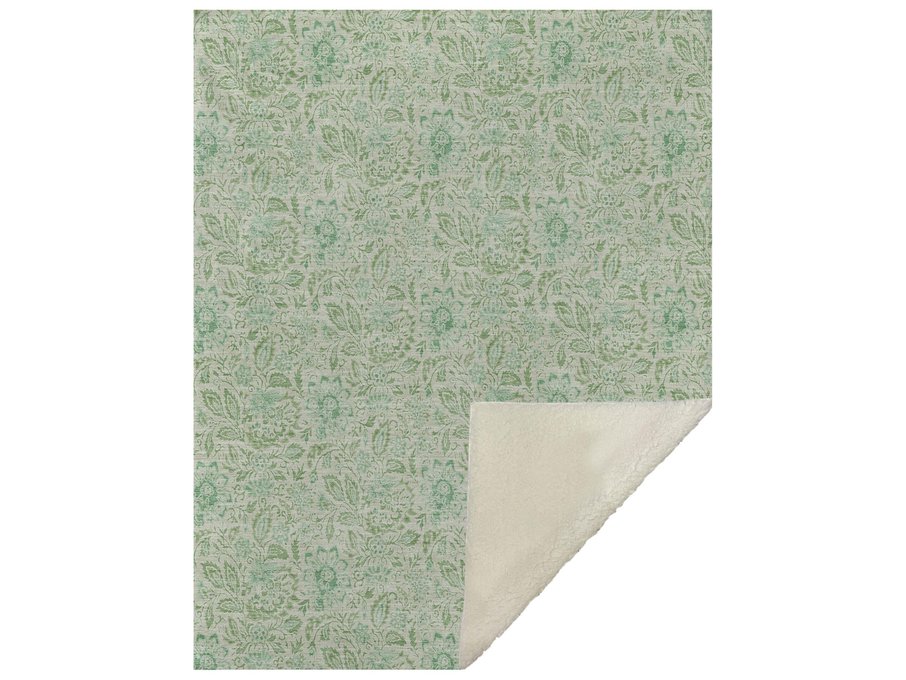Dalyn Sherpa Green Polyester Throw