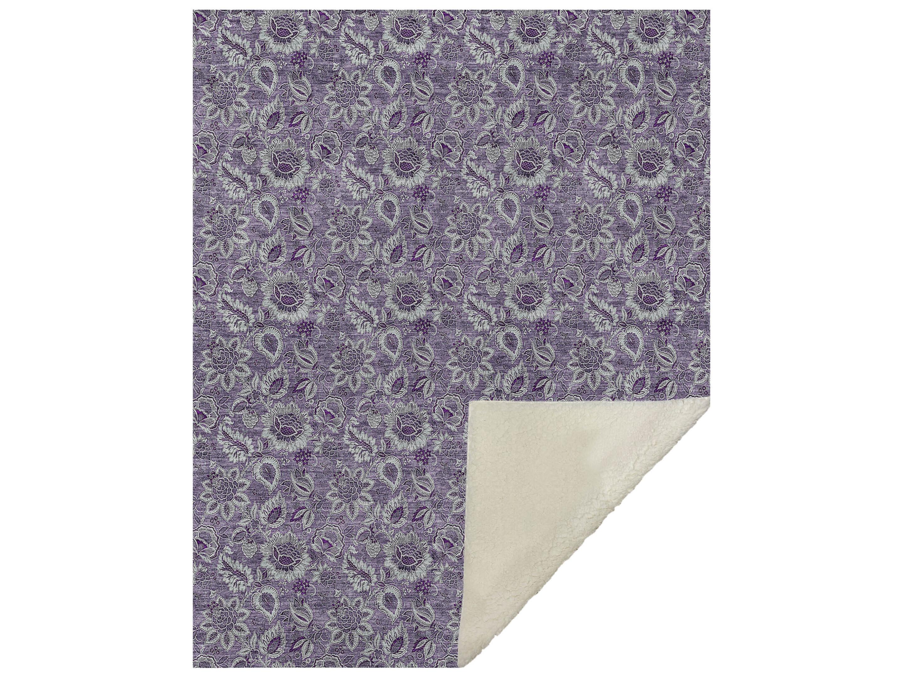 Dalyn Sherpa Purple Polyester Throw