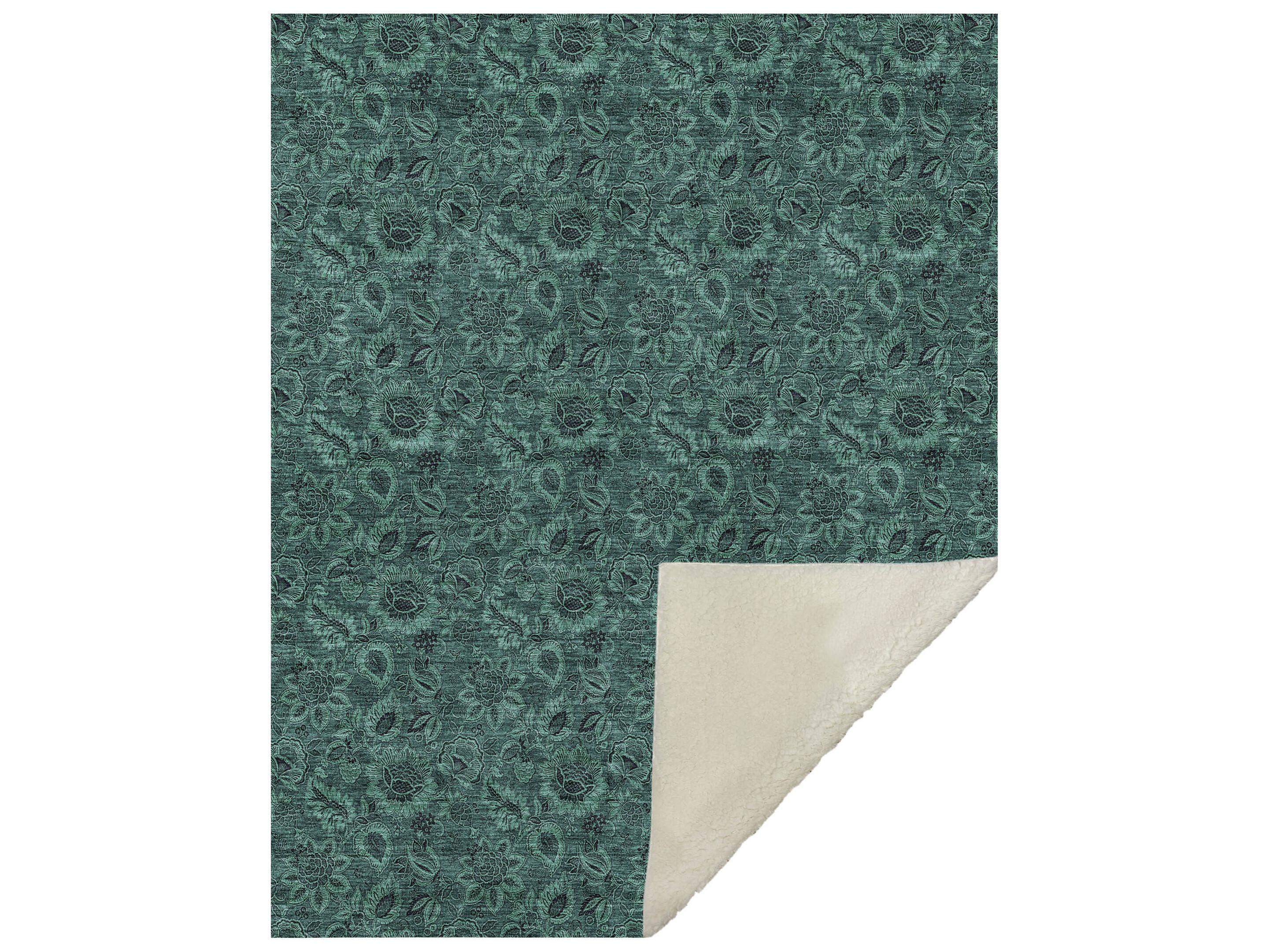 Dalyn Sherpa Teal Polyester Throw