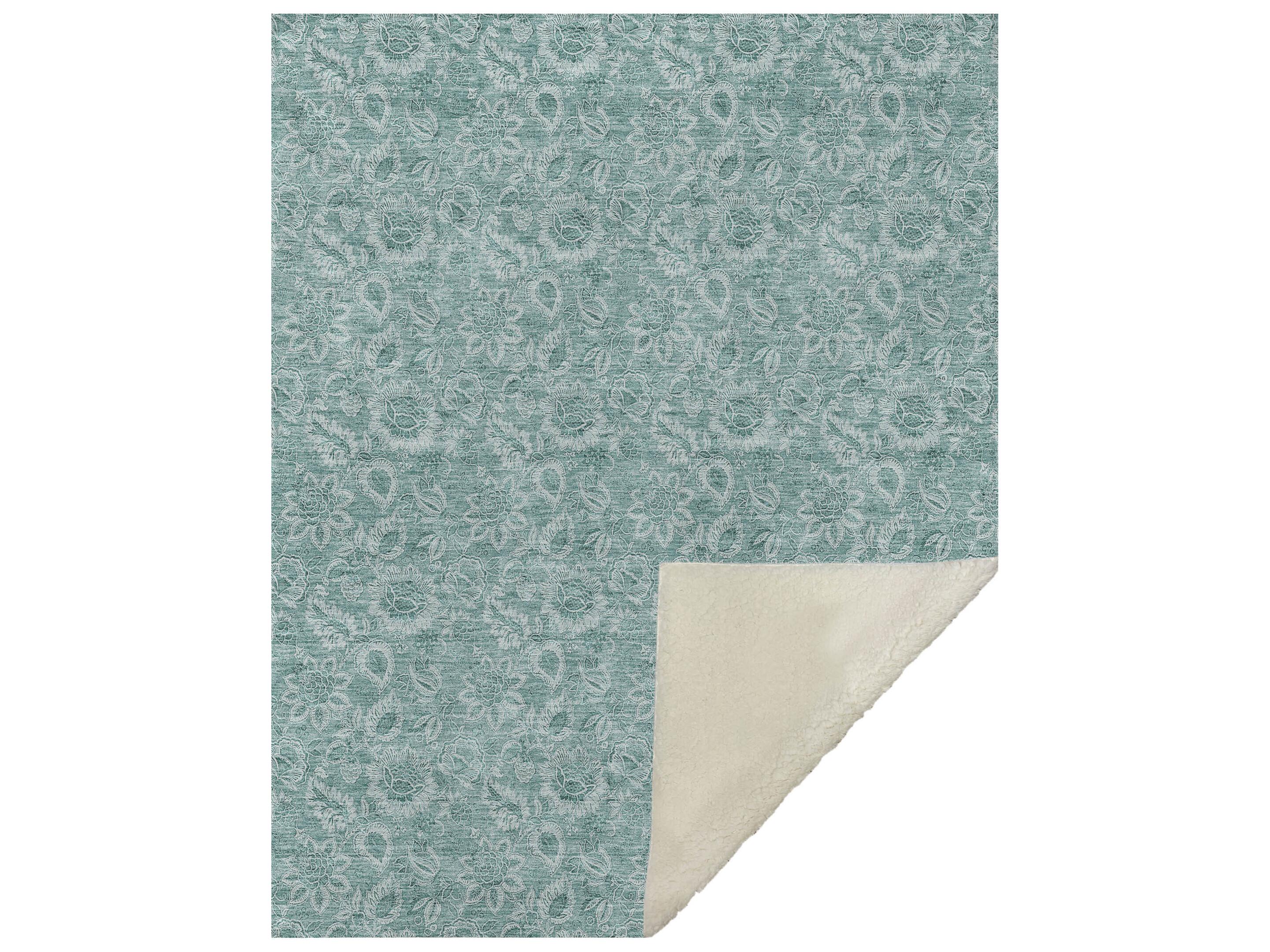 Dalyn Sherpa Teal Polyester Throw