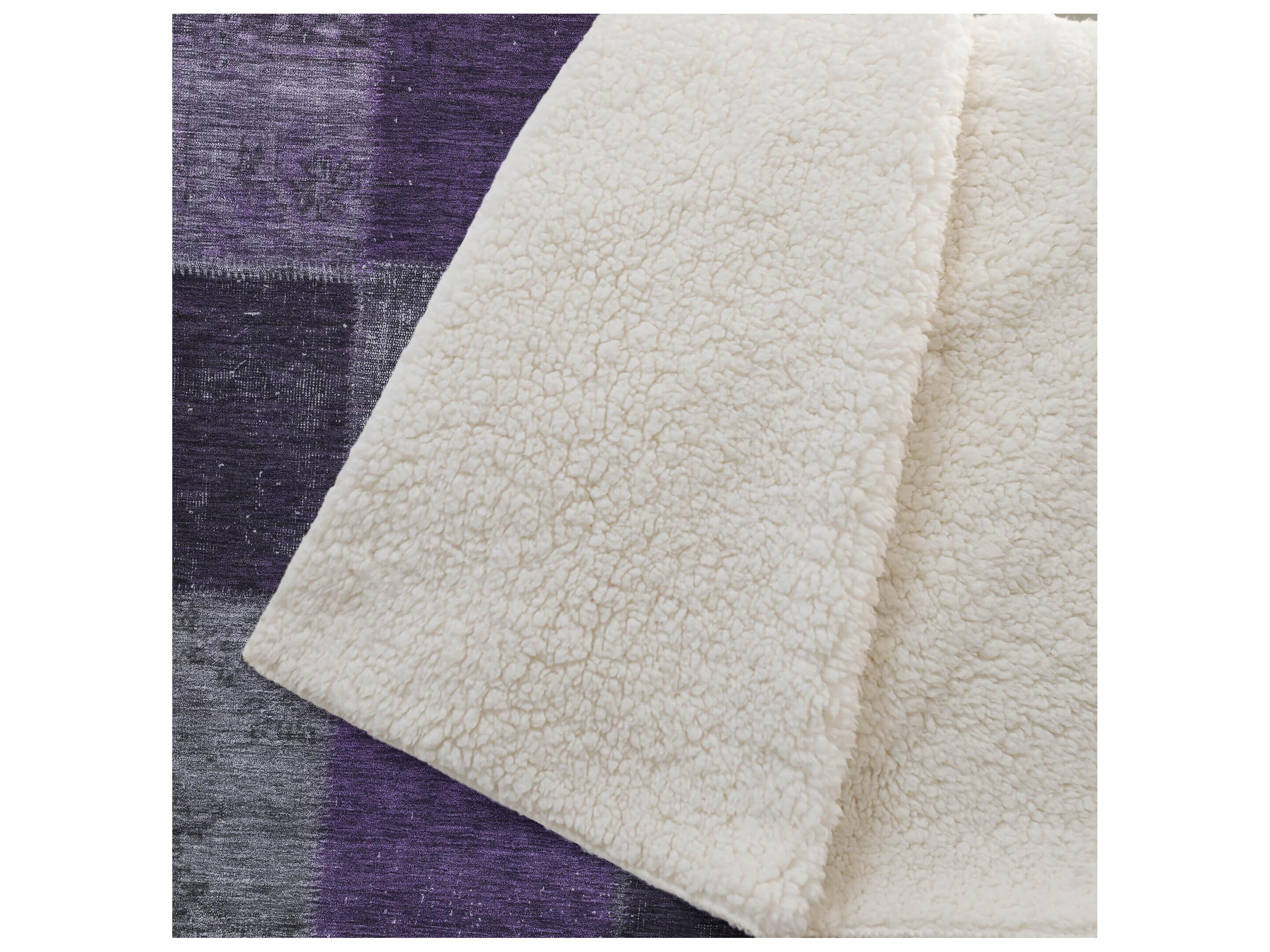 Dalyn Sherpa Purple Polyester Throw