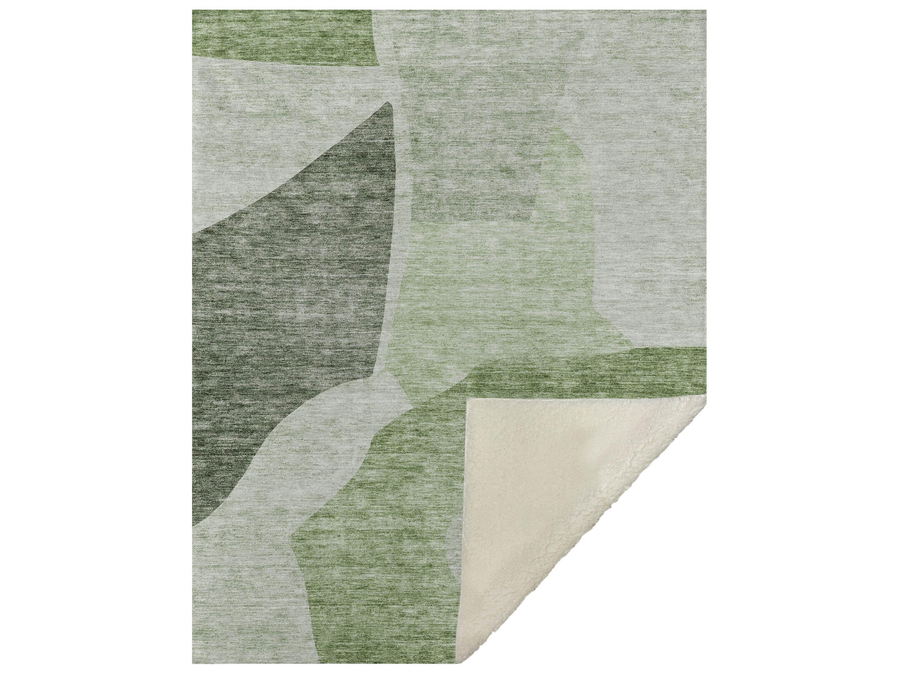 Dalyn Sherpa Green Polyester Throw