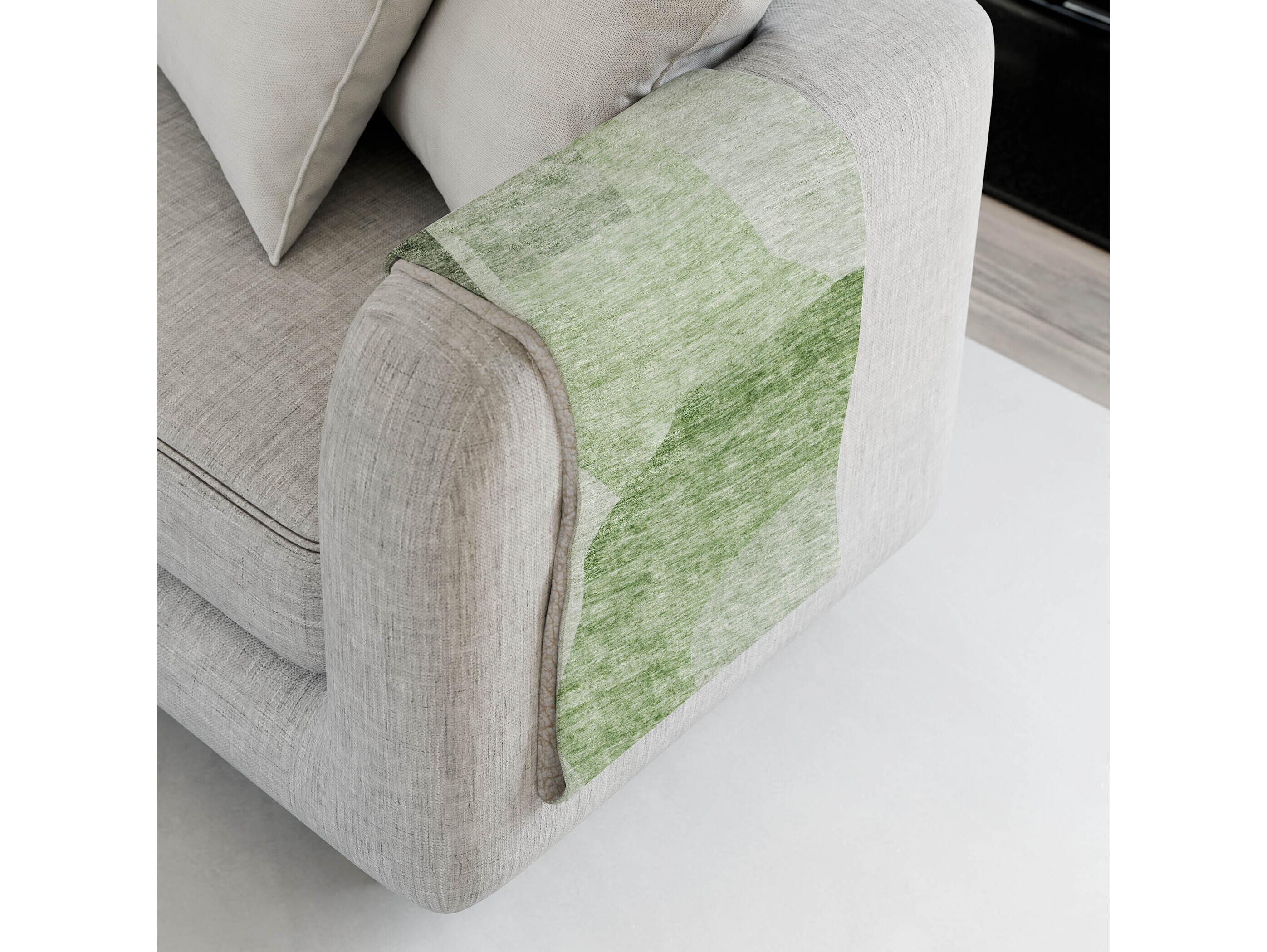 Dalyn Sherpa Green Polyester Throw