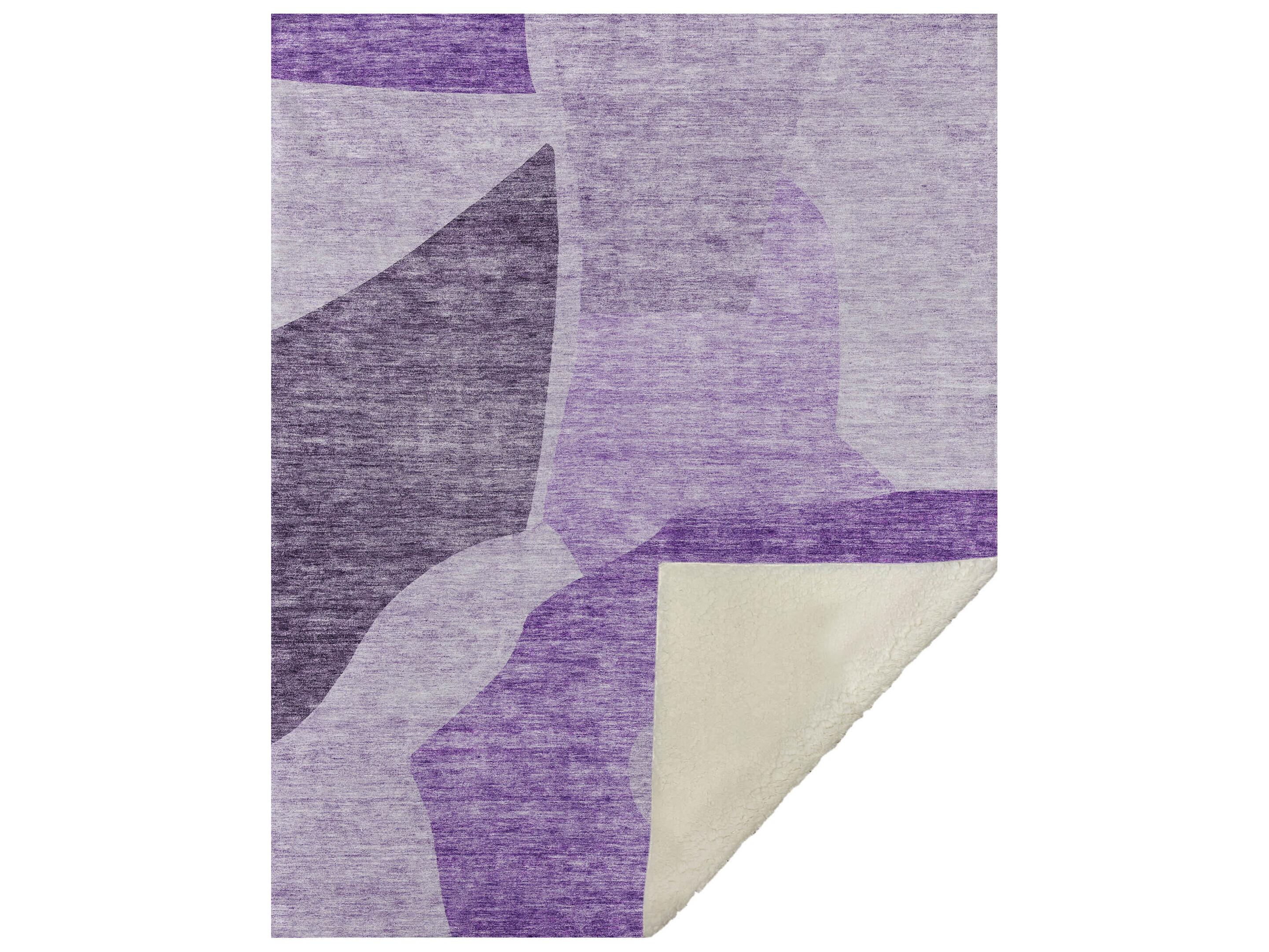 Dalyn Sherpa Purple Polyester Throw
